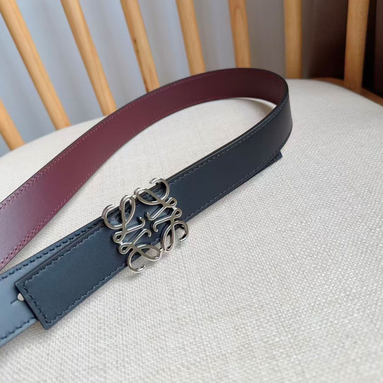 Loewe Reversible Anagram Belt In Smooth Calfskin - FashionPlug