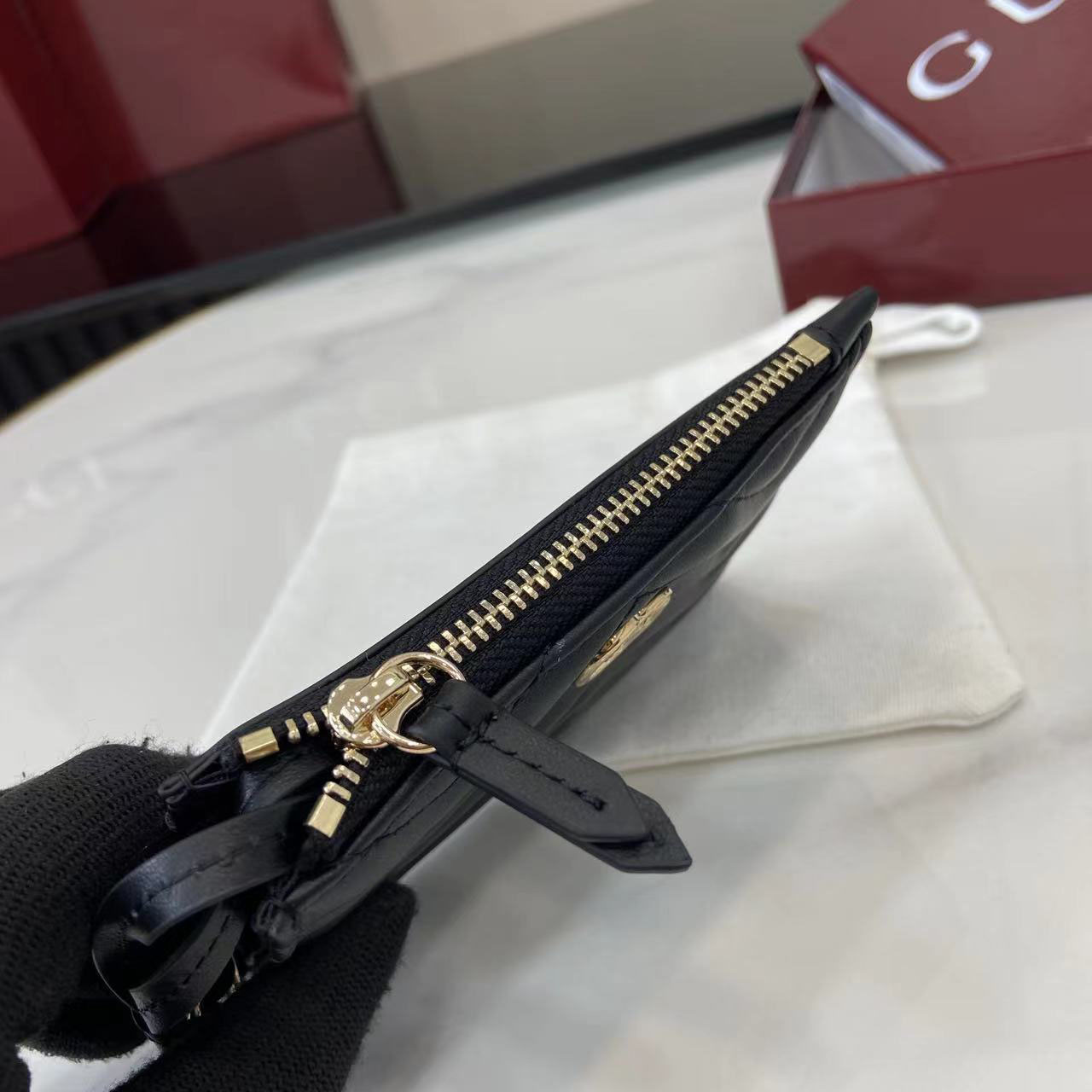 Gucci GG Marmont Zip Key Pouch 837747 - FashionPlug