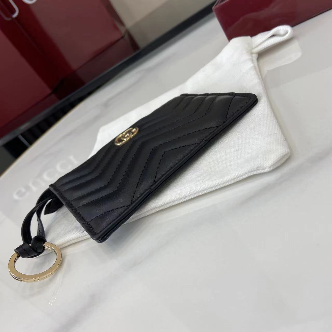 Gucci GG Marmont Zip Key Pouch 837747 - FashionPlug