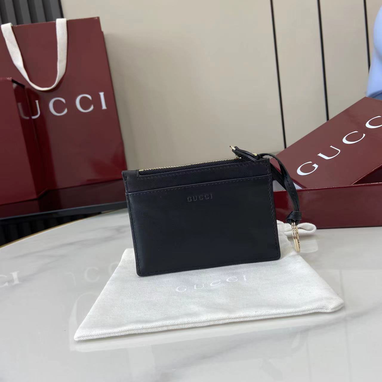 Gucci GG Marmont Zip Key Pouch 837747 - FashionPlug