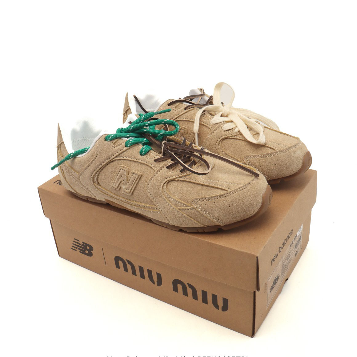 New Balance X Miu Miu 530 SL Suede Sneakers - FashionPlug