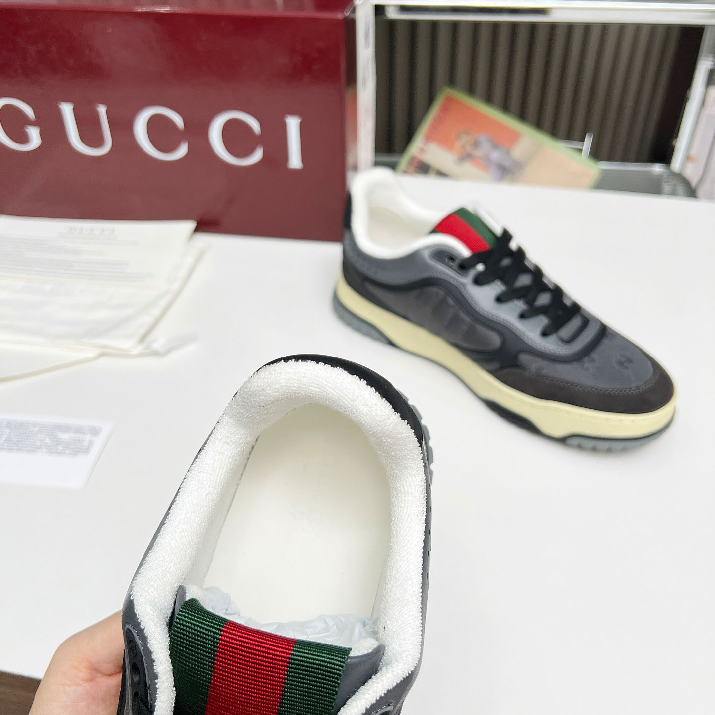 Gucci Re-Web Sneakers - FashionPlug