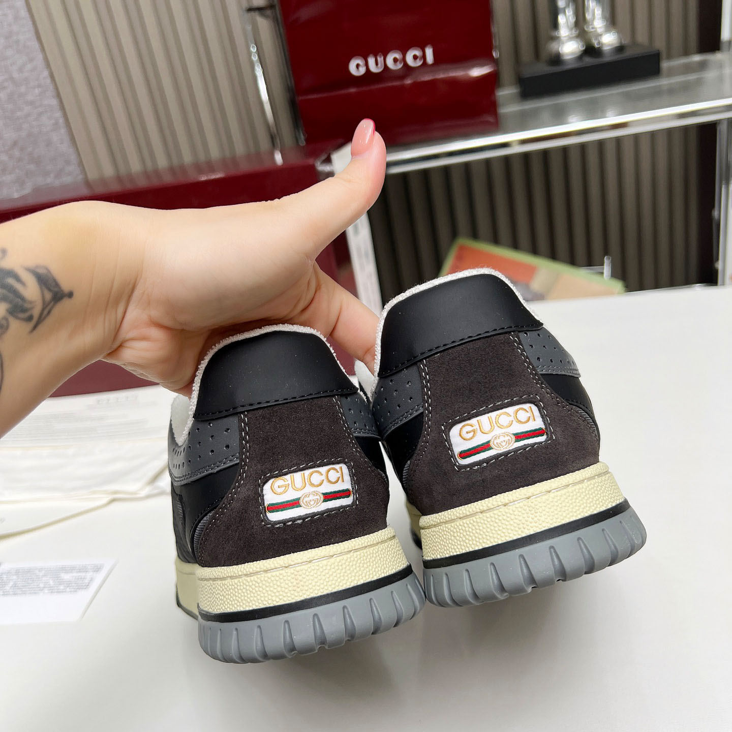 Gucci Re-Web Sneakers - FashionPlug