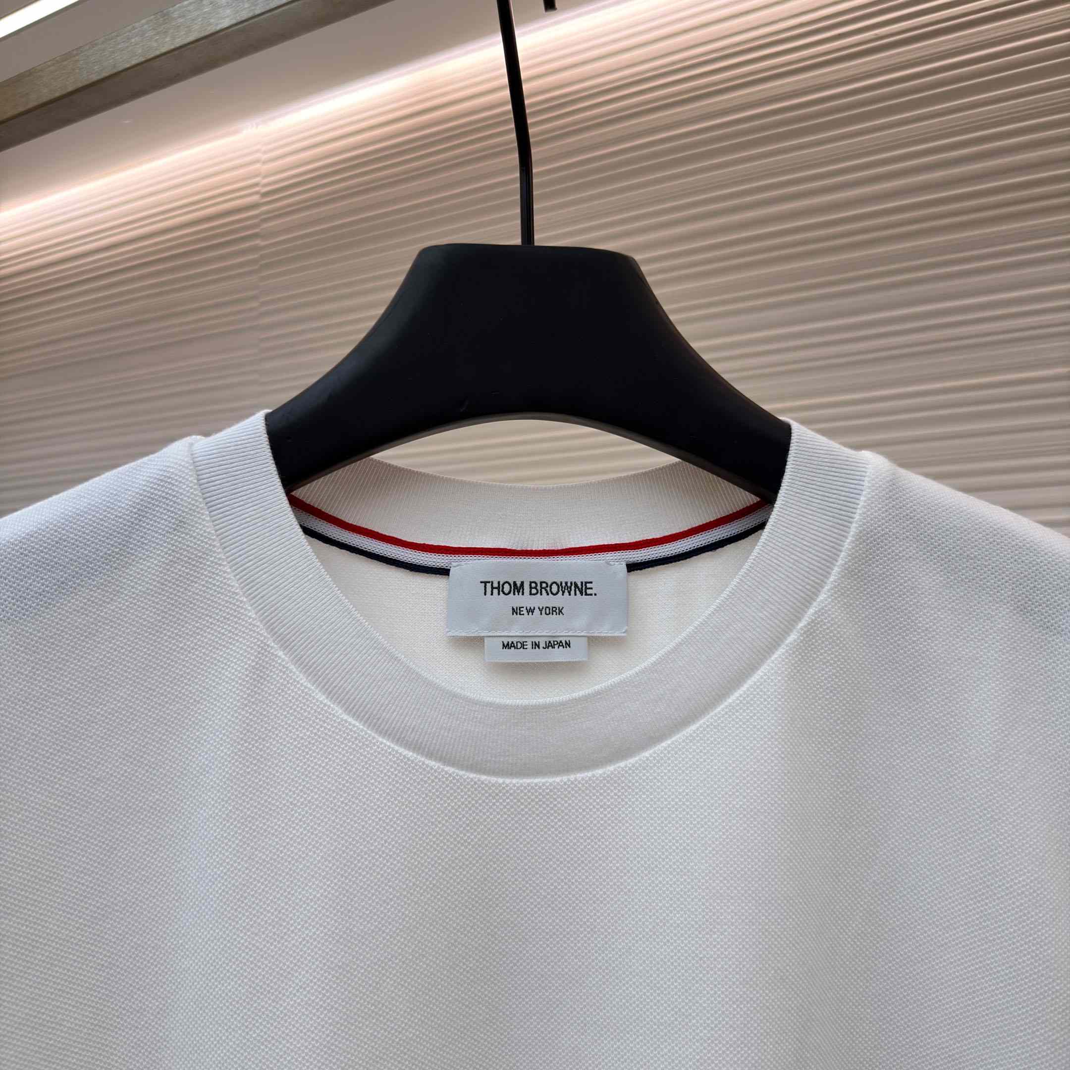 Thom Browne Cotton 4-Bar Short Sleeve T-Shirt - FashionPlug