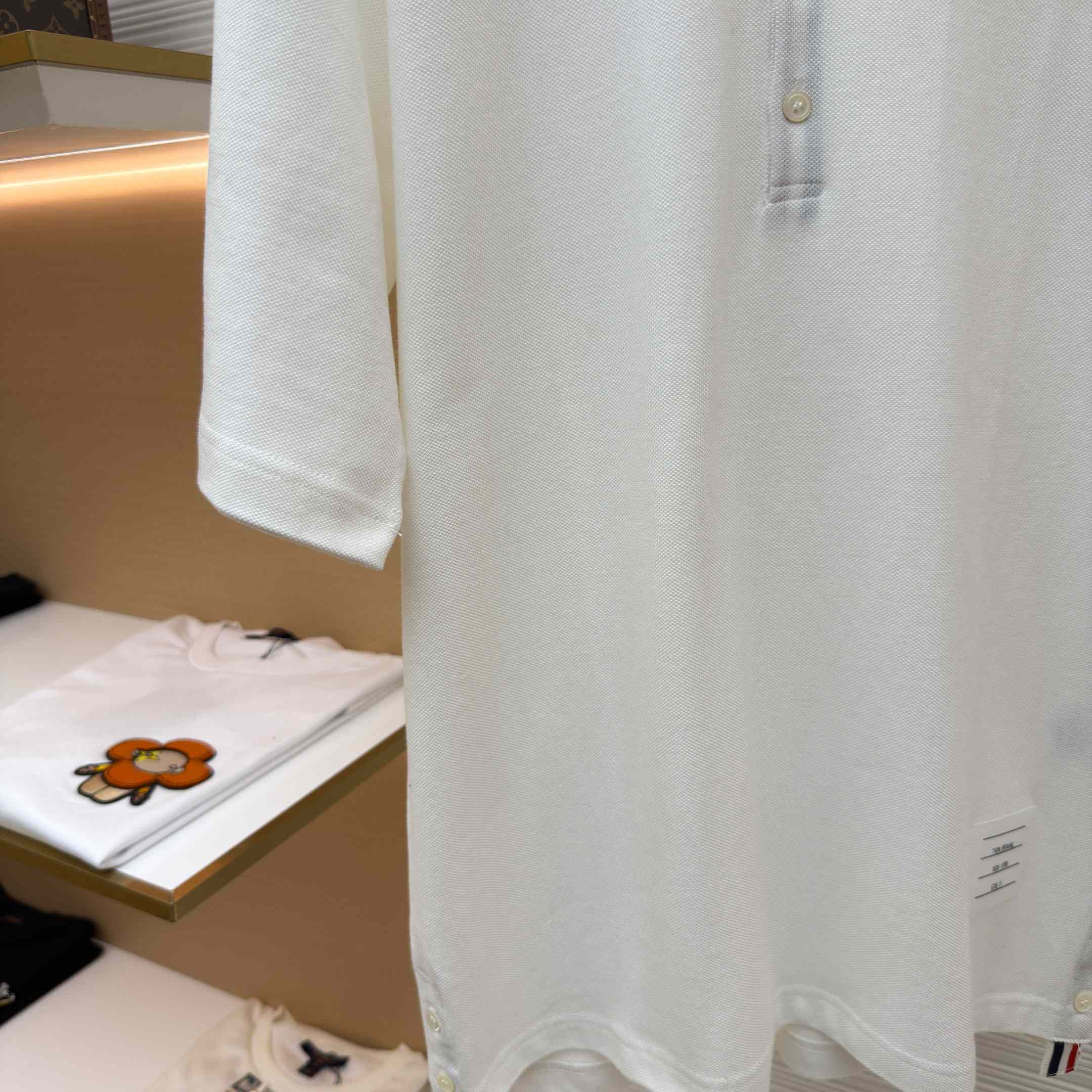 Thom Browne Classic Pique 4-Bar Short Sleeve Polo   - FashionPlug