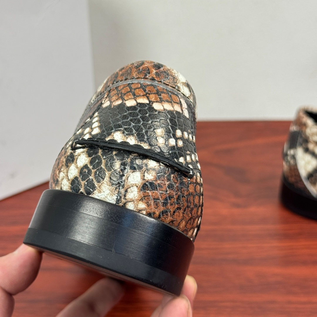 Versace Snakeskin-Effect Loafers - FashionPlug