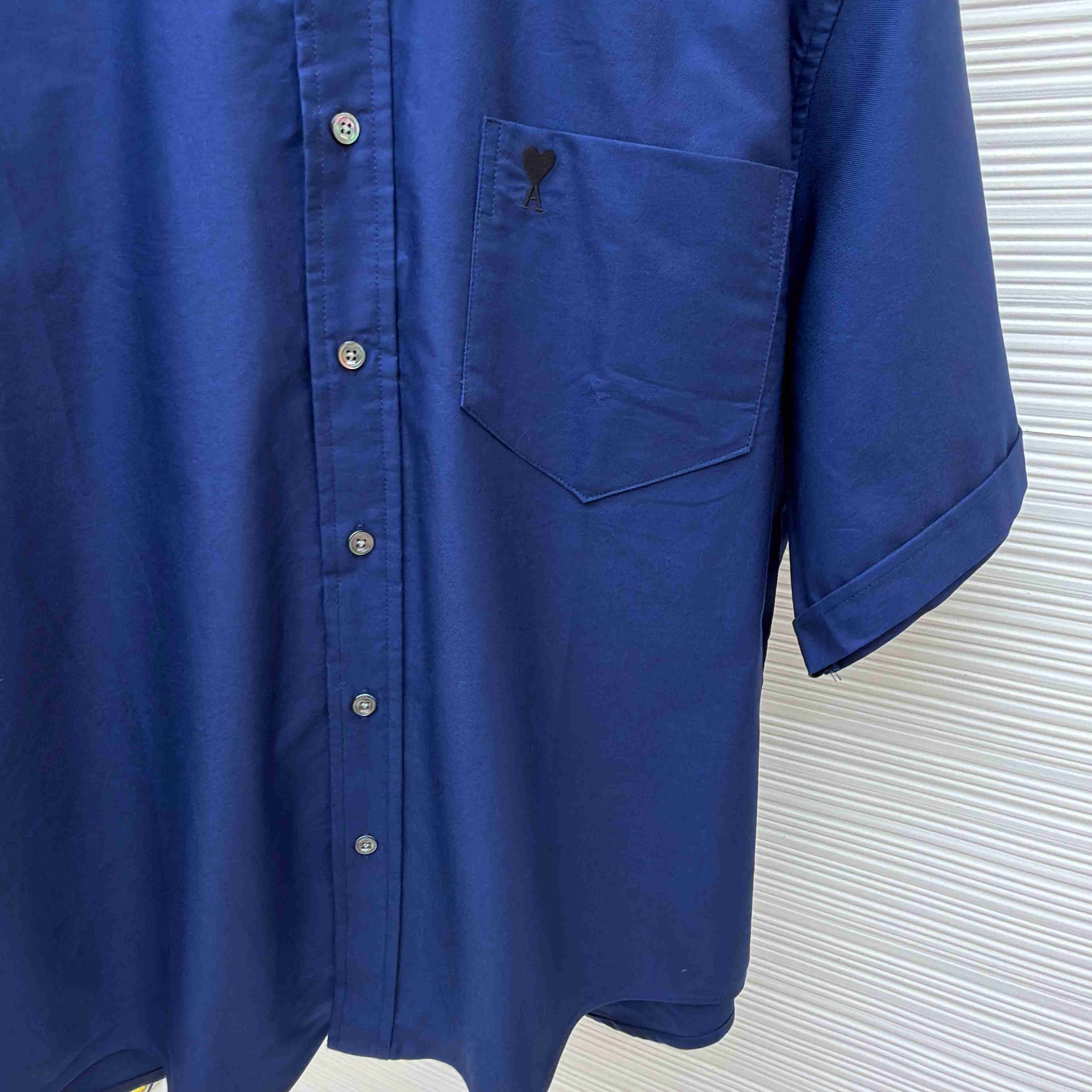 AMI Paris Ami Button-Down Short-Sleeve Shirt - FashionPlug