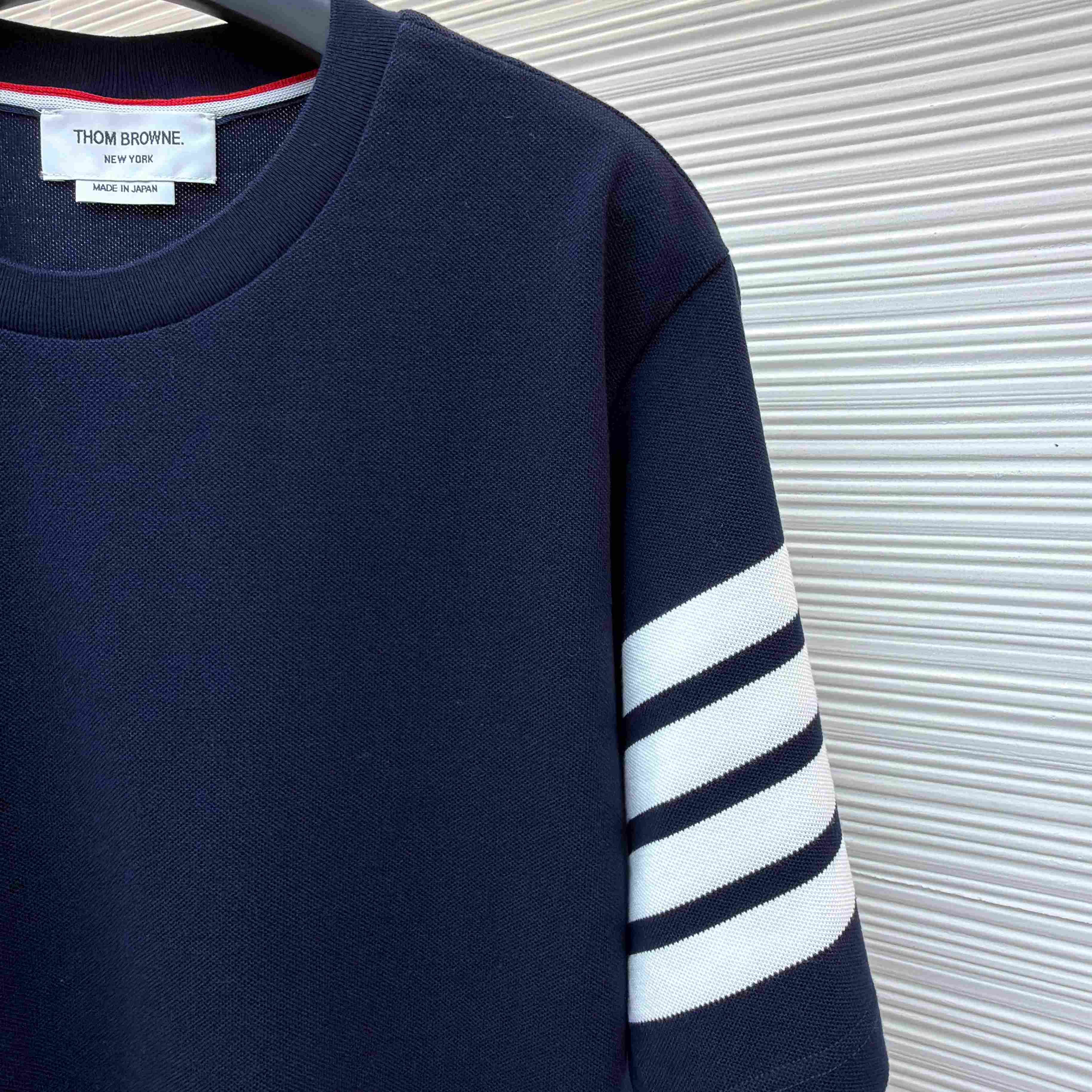 Thom Browne Cotton 4-Bar Short Sleeve T-Shirt - FashionPlug