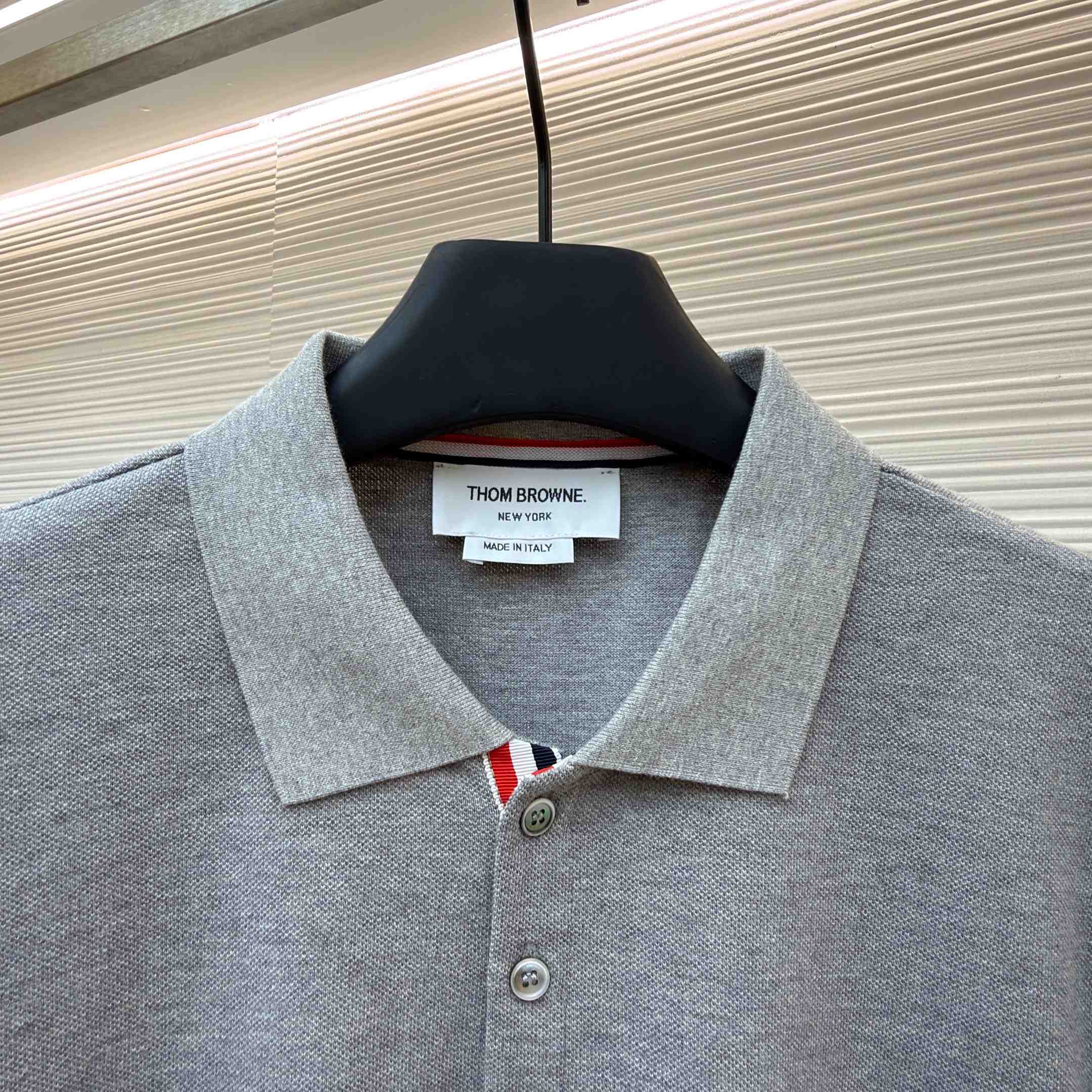 Thom Browne Classic Pique 4-Bar Short Sleeve Polo   - FashionPlug