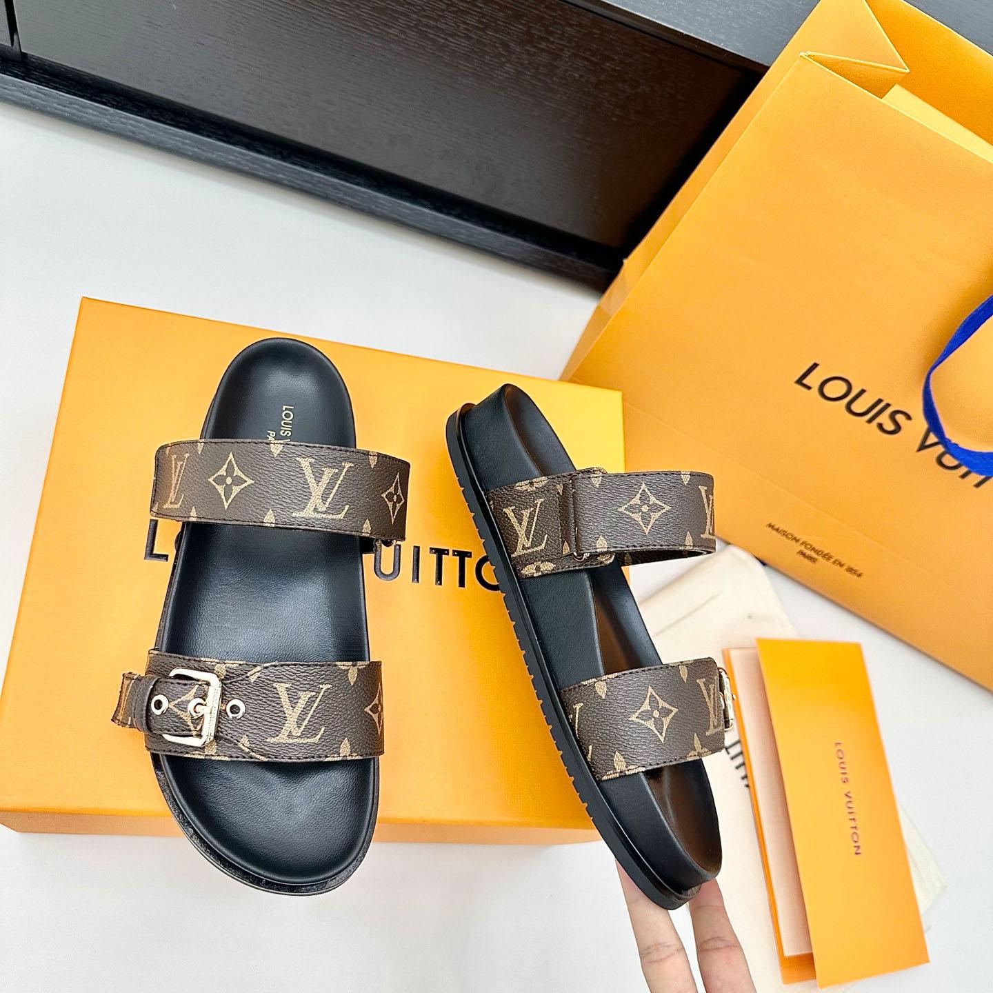 Louis Vuitton Bom Dia Flat Comfort Mule 1AAW8N - FashionPlug