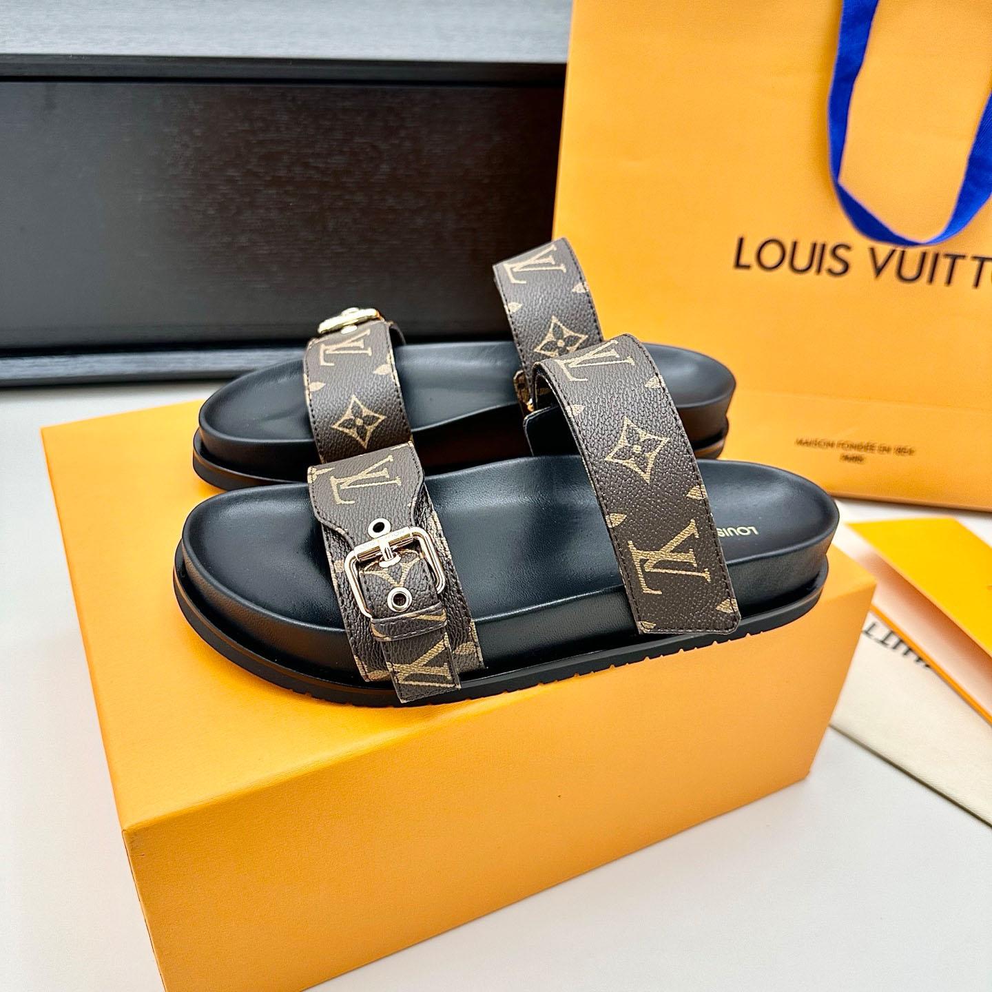 Louis Vuitton Bom Dia Flat Comfort Mule 1AAW8N - FashionPlug