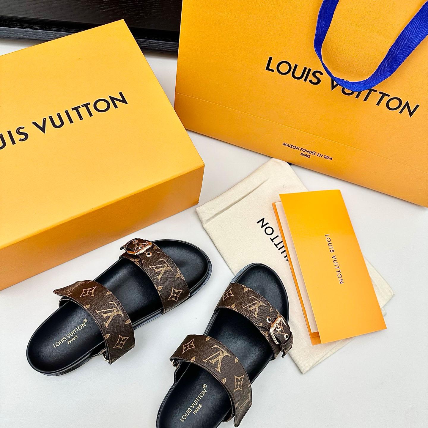 Louis Vuitton Bom Dia Flat Comfort Mule 1AAW8N - FashionPlug