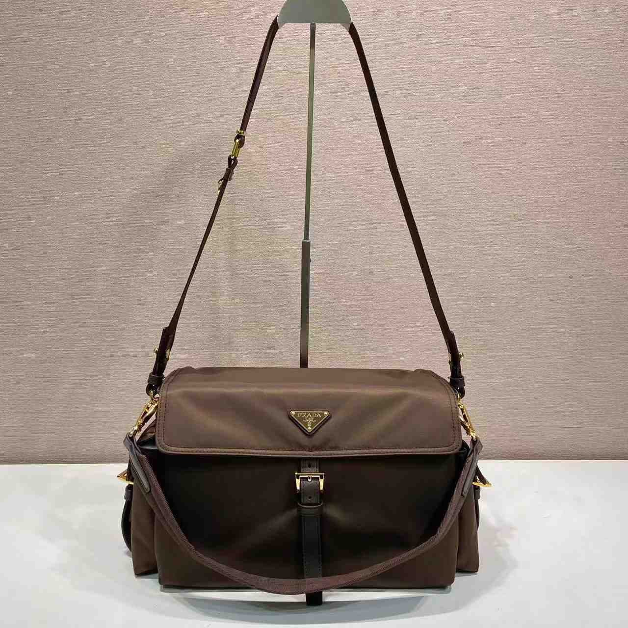 Prada Explore Medium Re-Nylon Shoulder Bag With Flap - FashionPlug