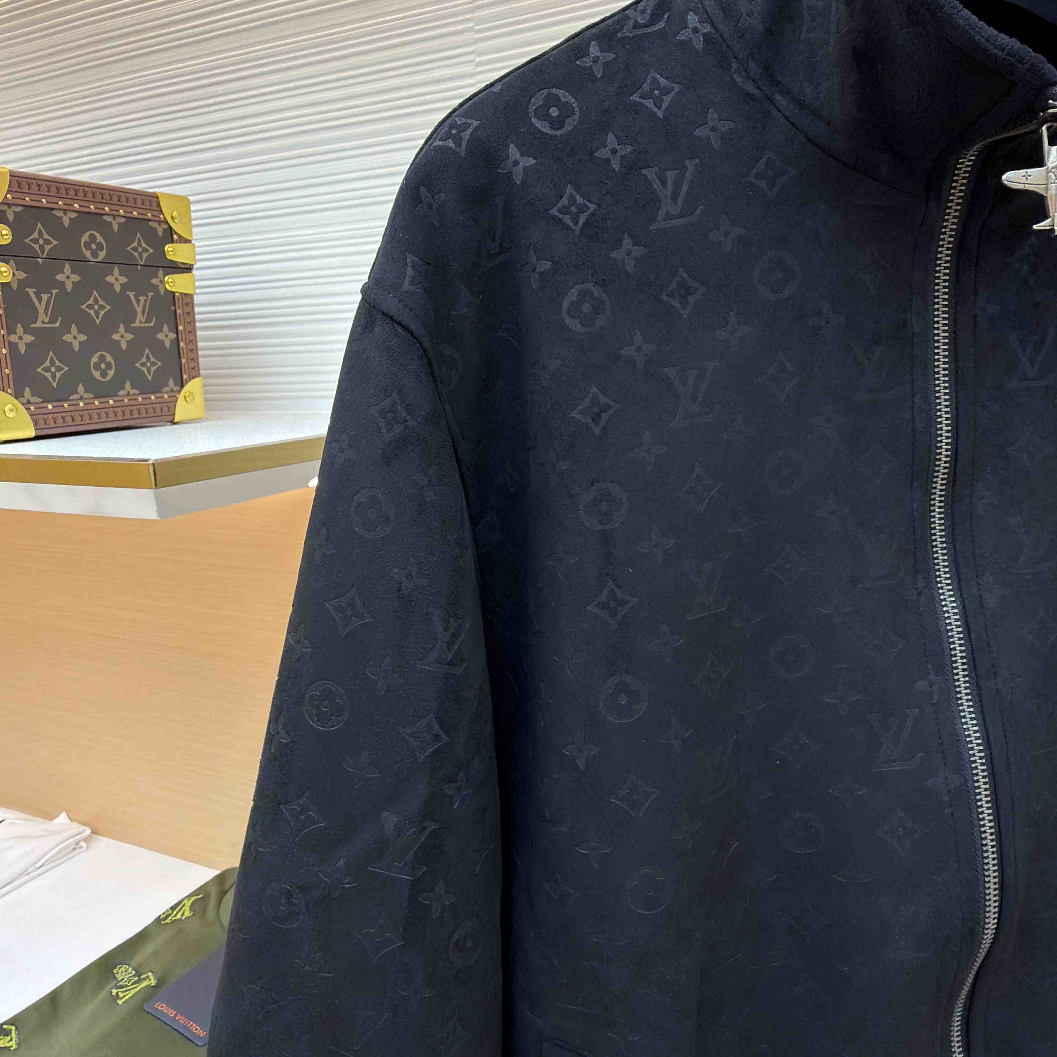 Louis Vuitton Monogram Debossed Suede Tracksuit Jacket 1AHBTW - FashionPlug