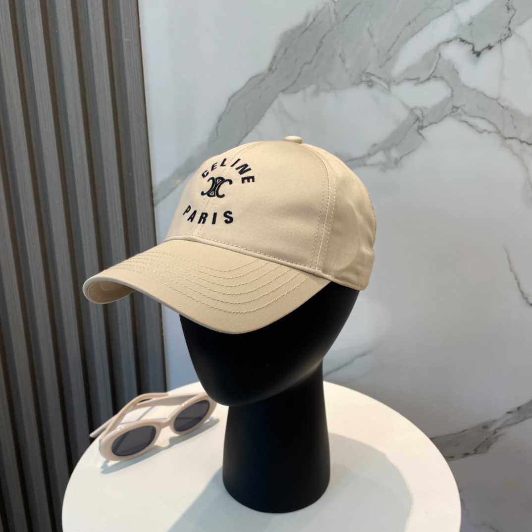 Celine Paris Triomphe Embroidered Baseball Cap  - FashionPlug