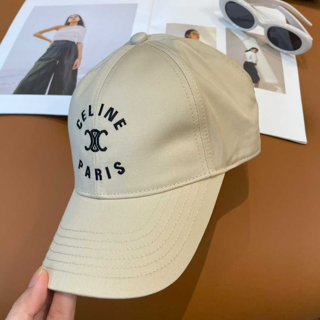 Celine Paris Triomphe Embroidered Baseball Cap  - FashionPlug