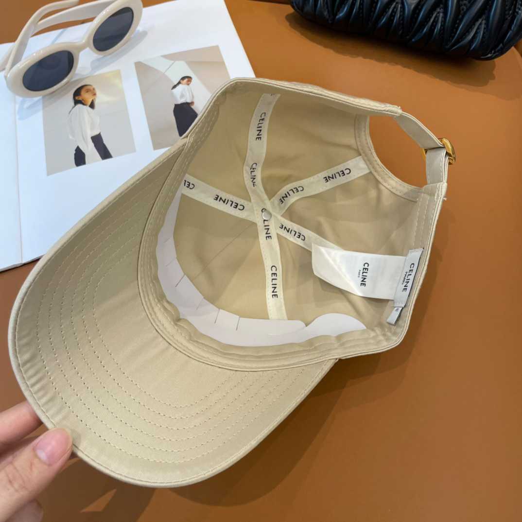 Celine Paris Triomphe Embroidered Baseball Cap  - FashionPlug