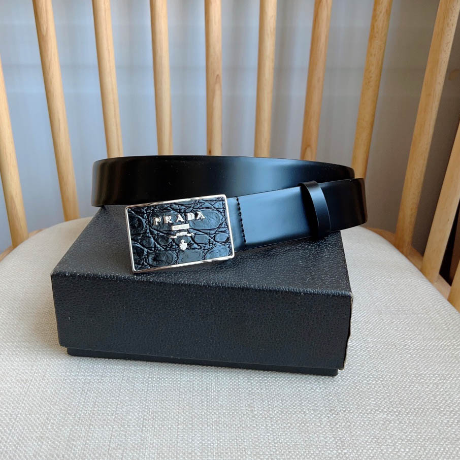 Prada Saffiano Leather Belt - FashionPlug