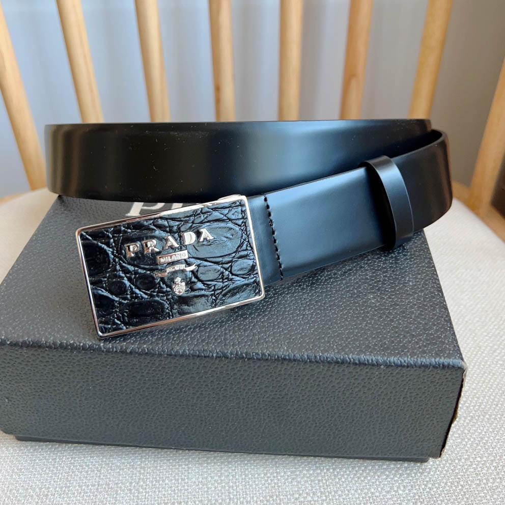 Prada Saffiano Leather Belt - FashionPlug