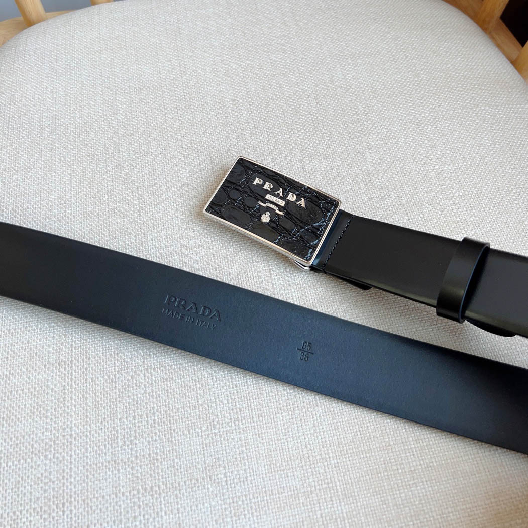 Prada Saffiano Leather Belt - FashionPlug