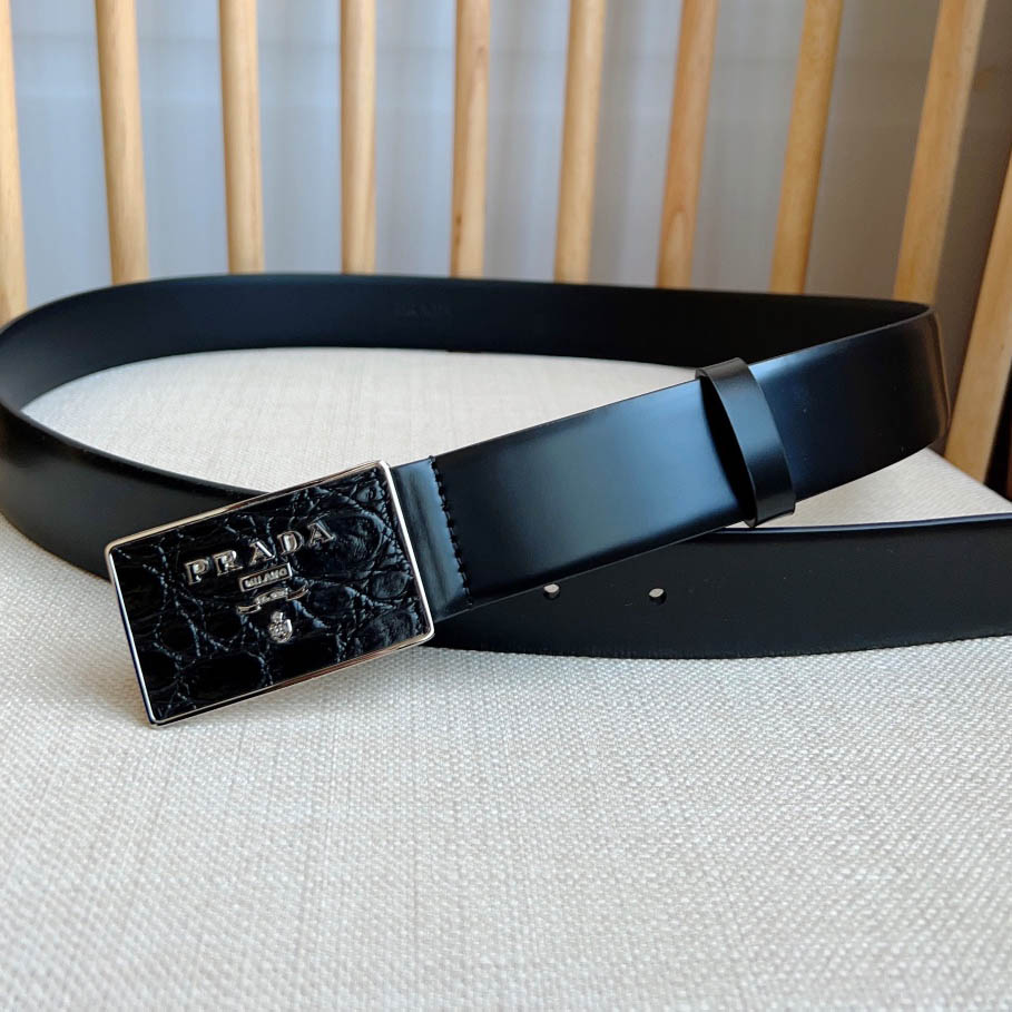 Prada Saffiano Leather Belt - FashionPlug