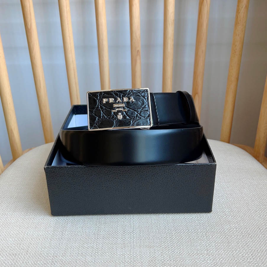 Prada Saffiano Leather Belt - FashionPlug