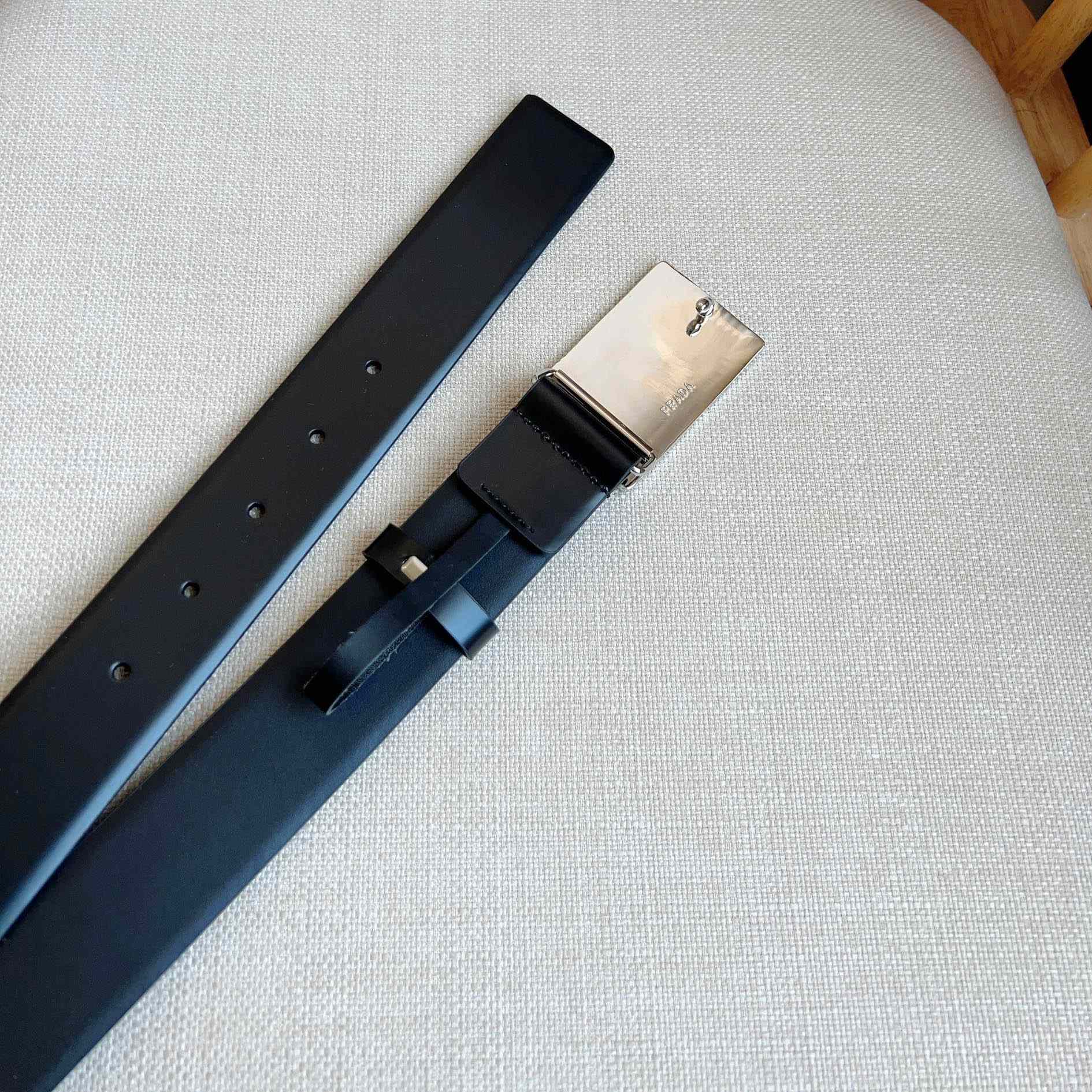 Prada Saffiano Leather Belt - FashionPlug