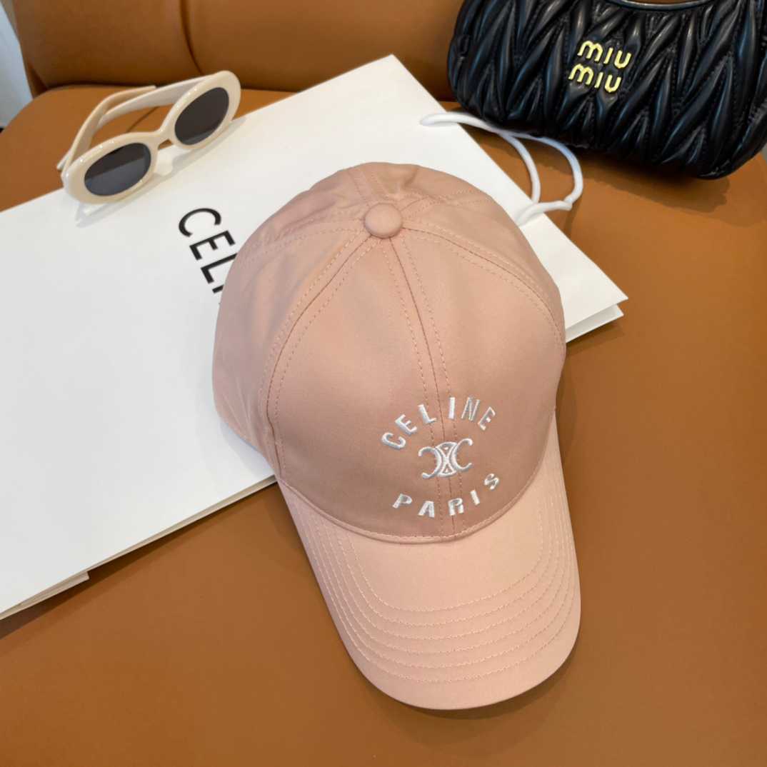 Celine Paris Triomphe Embroidered Baseball Cap  - FashionPlug