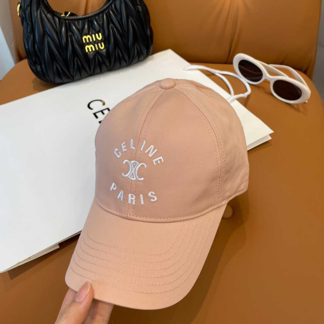 Celine Paris Triomphe Embroidered Baseball Cap  - FashionPlug