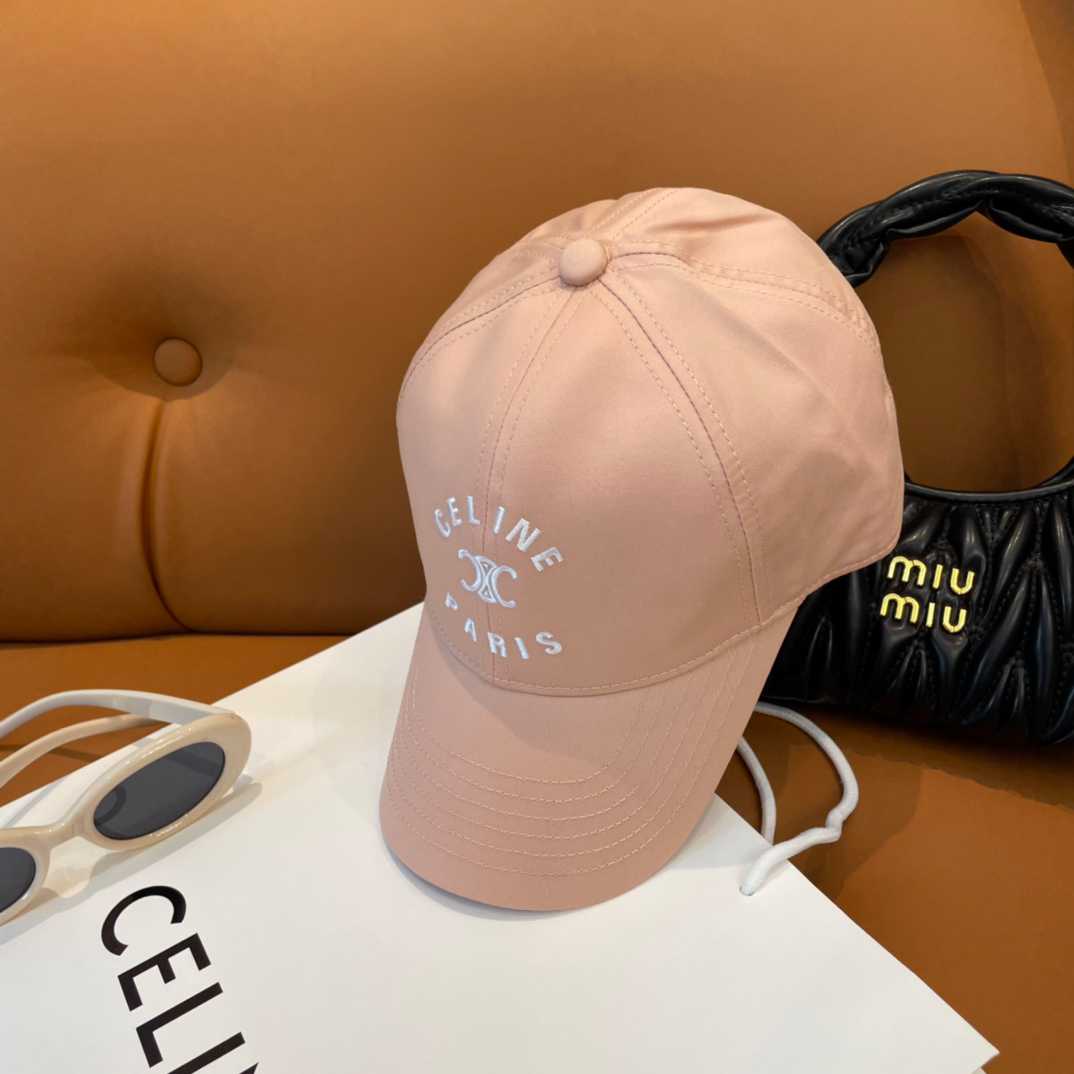 Celine Paris Triomphe Embroidered Baseball Cap  - FashionPlug