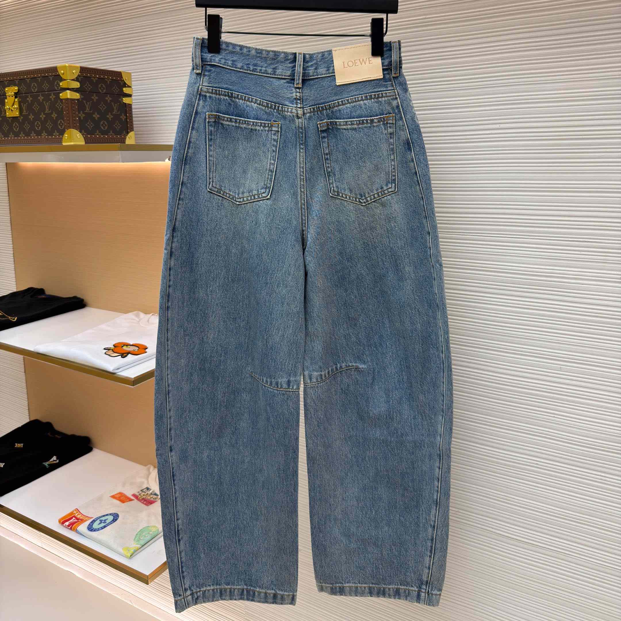 Loewe Anagram Barrel Jeans 'Washed Denim' - FashionPlug
