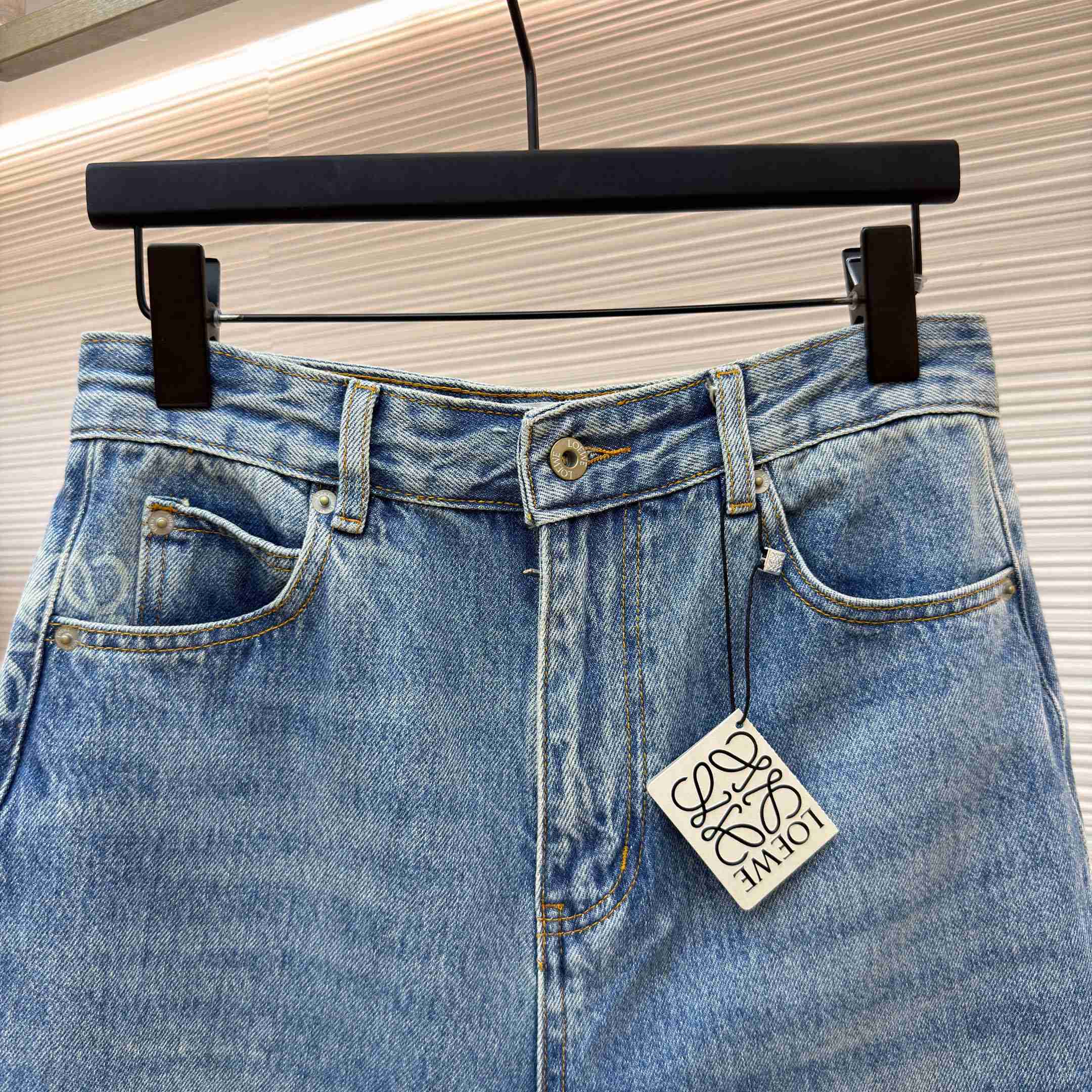 Loewe Anagram Barrel Jeans 'Washed Denim' - FashionPlug