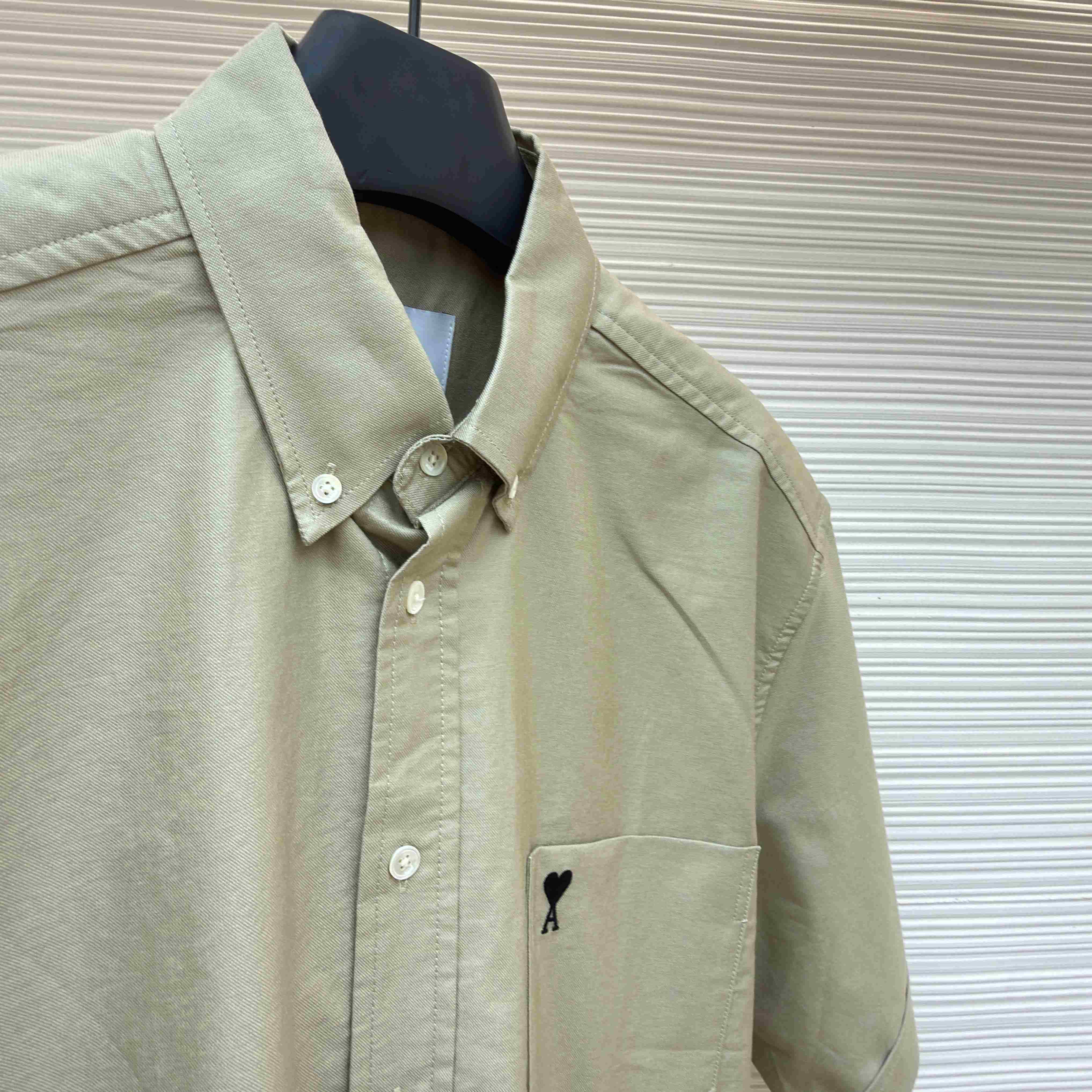 AMI Paris Ami Button-Down Short-Sleeve Shirt - FashionPlug