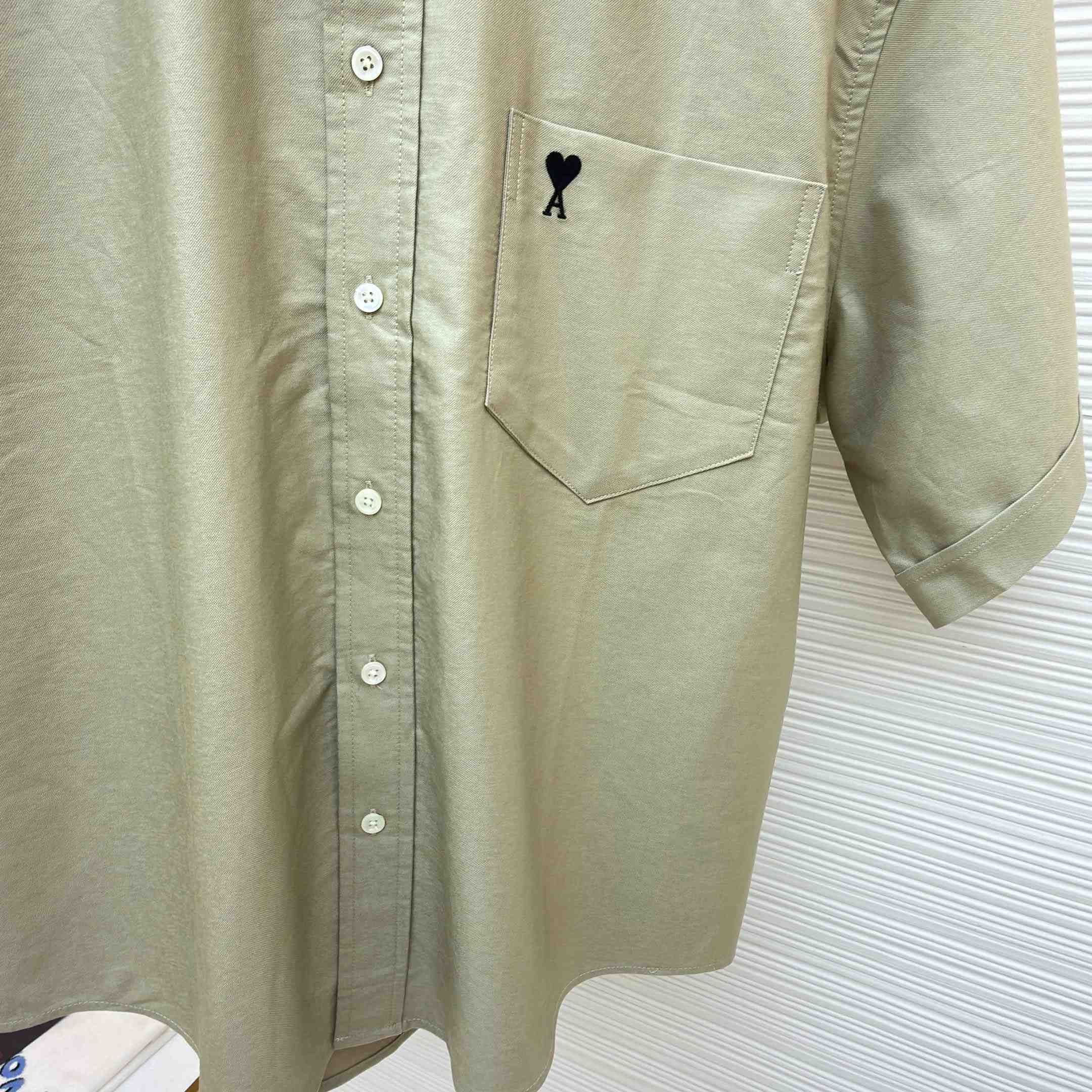 AMI Paris Ami Button-Down Short-Sleeve Shirt - FashionPlug