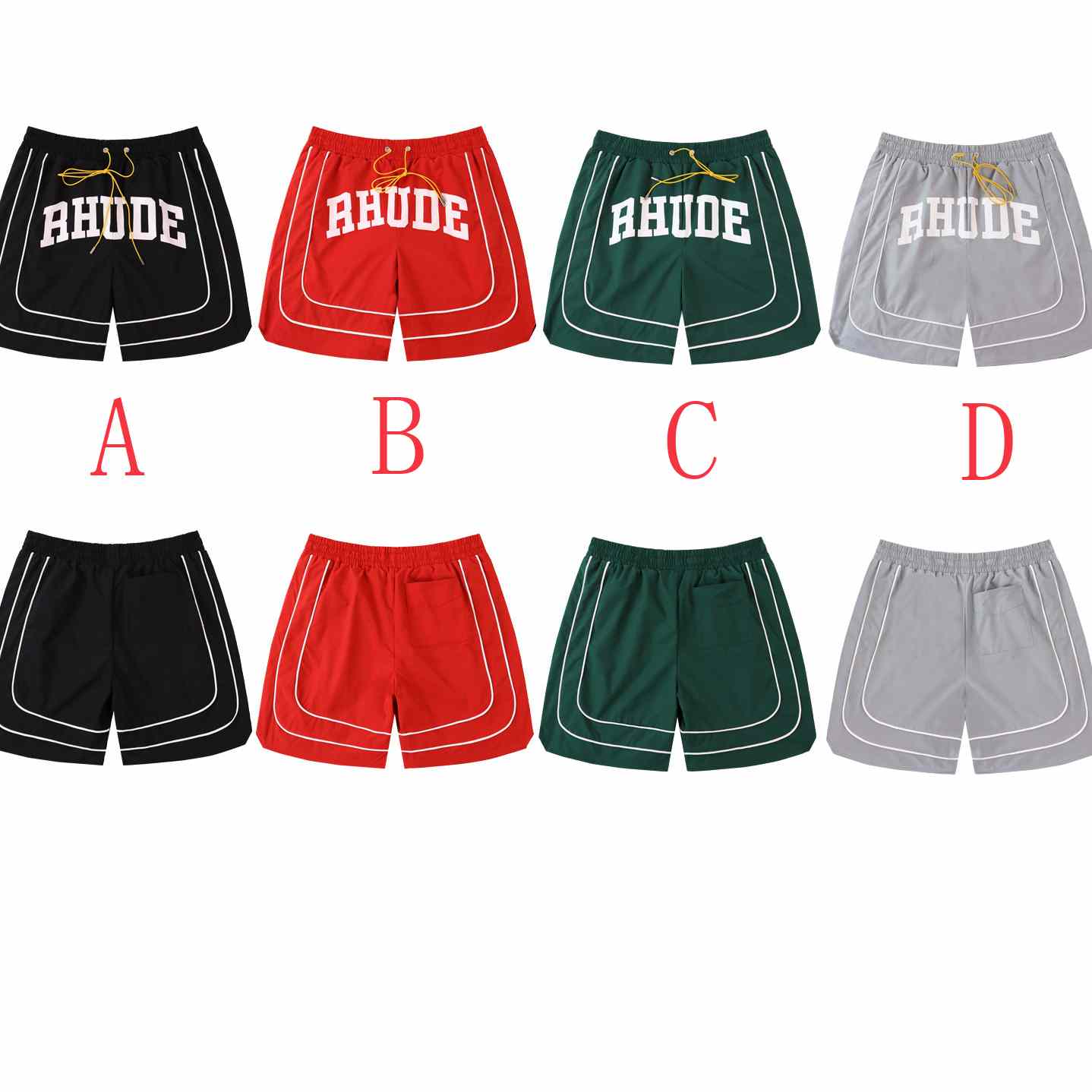 Rhude Baggy Collegiate Logo Short - FashionPlug