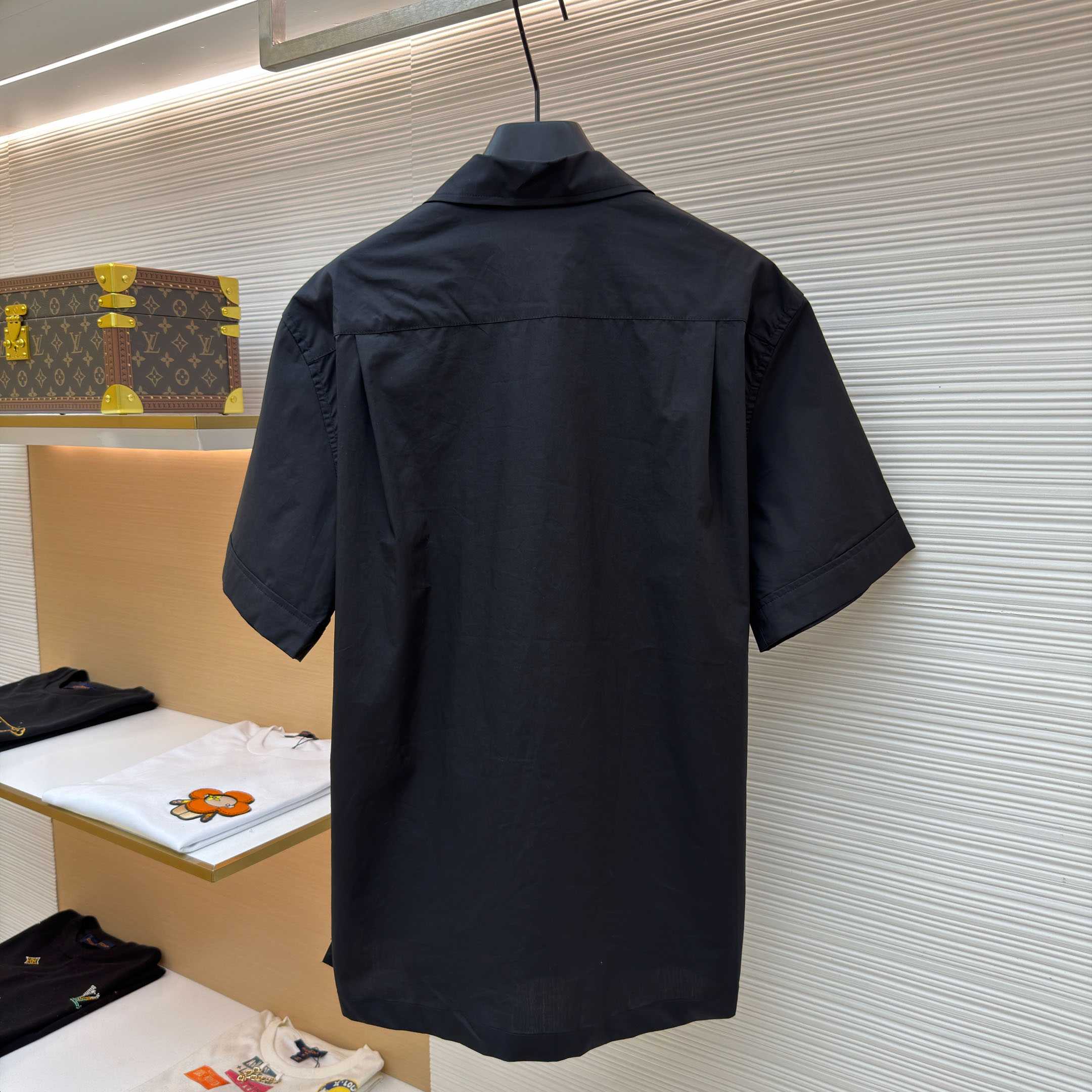 Dolce & Gabbana Logo Plaque Cotton Short Sleeved Shirt - FashionPlug