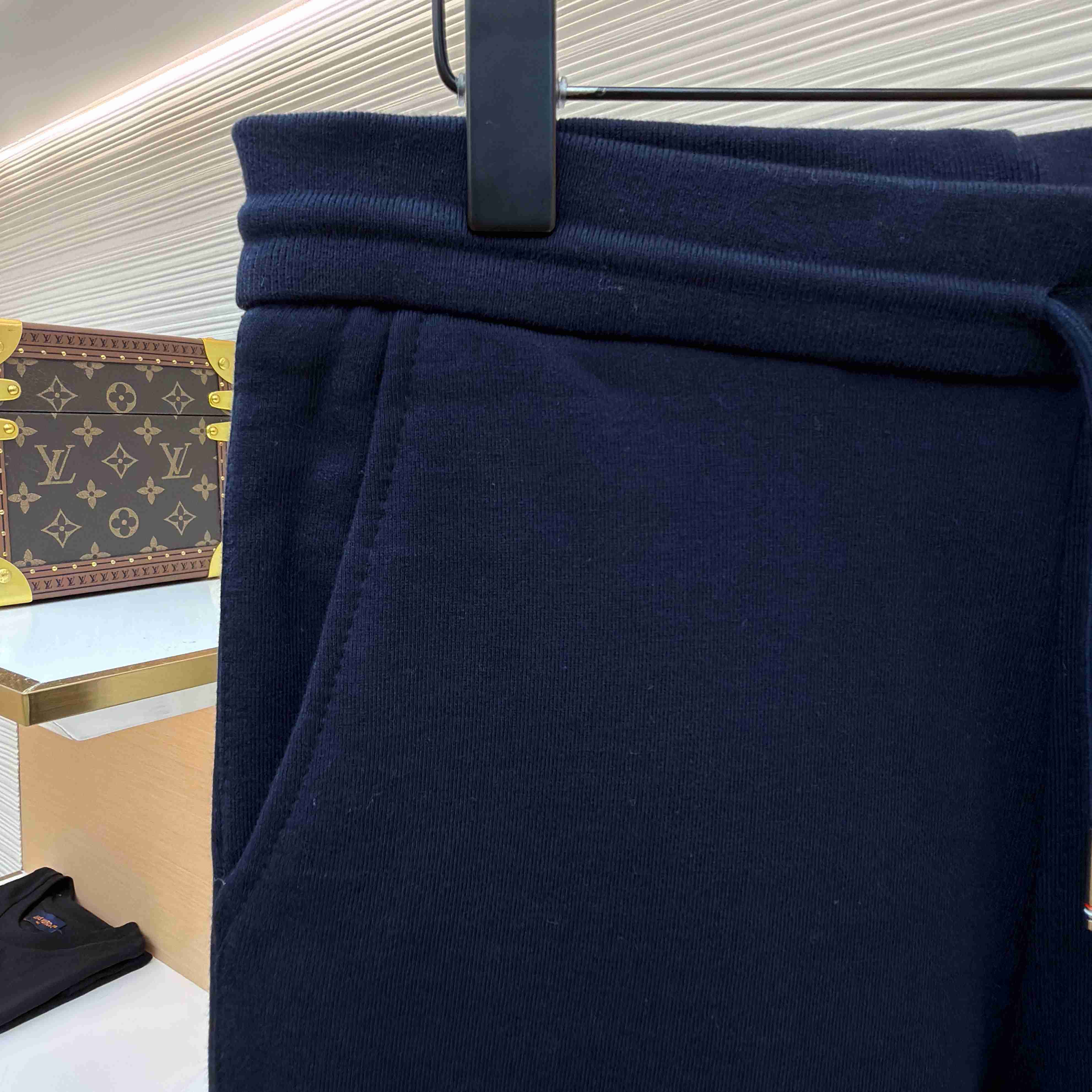 Thom Browne Navy Loopback 4-Bar Shorts - FashionPlug