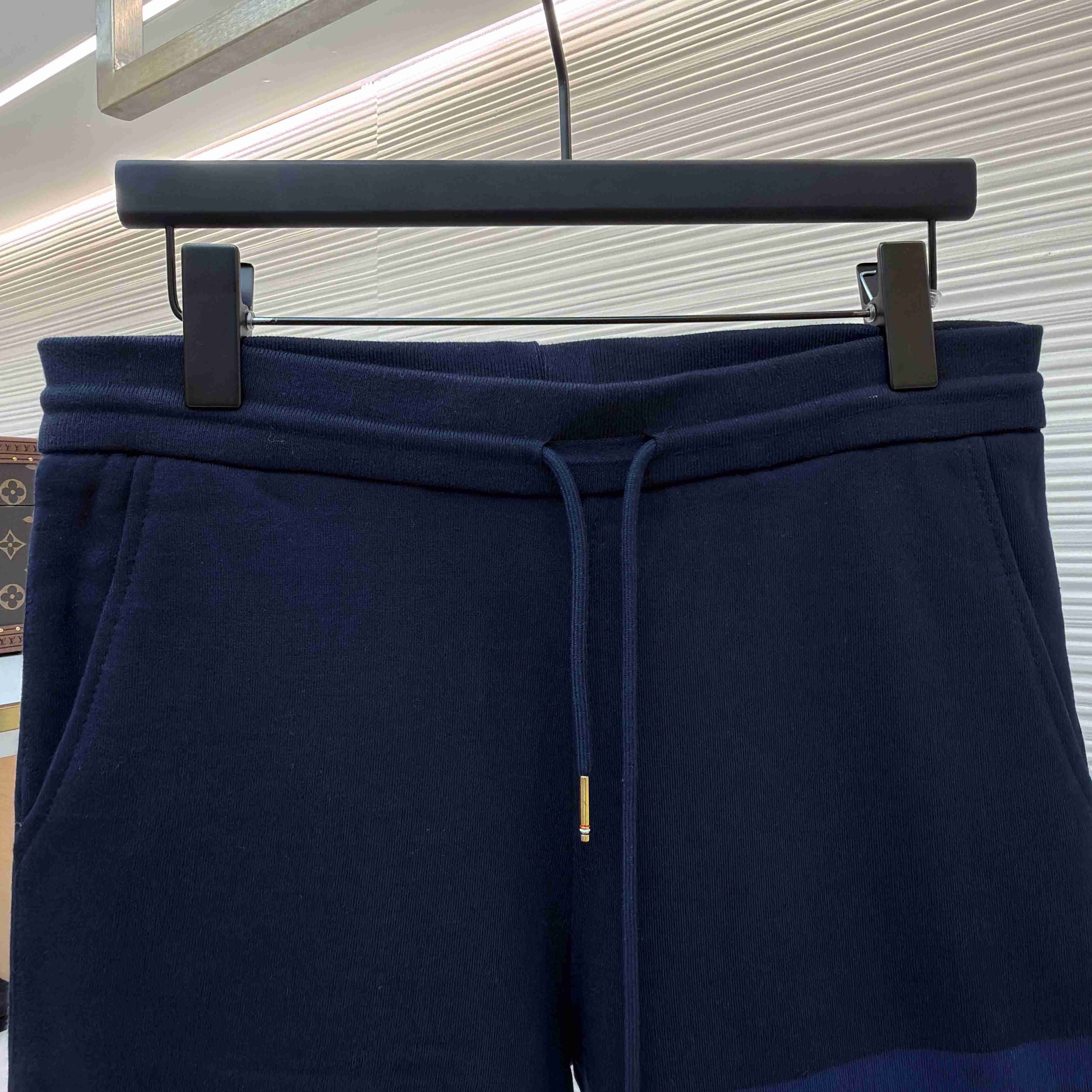 Thom Browne Navy Loopback 4-Bar Shorts - FashionPlug