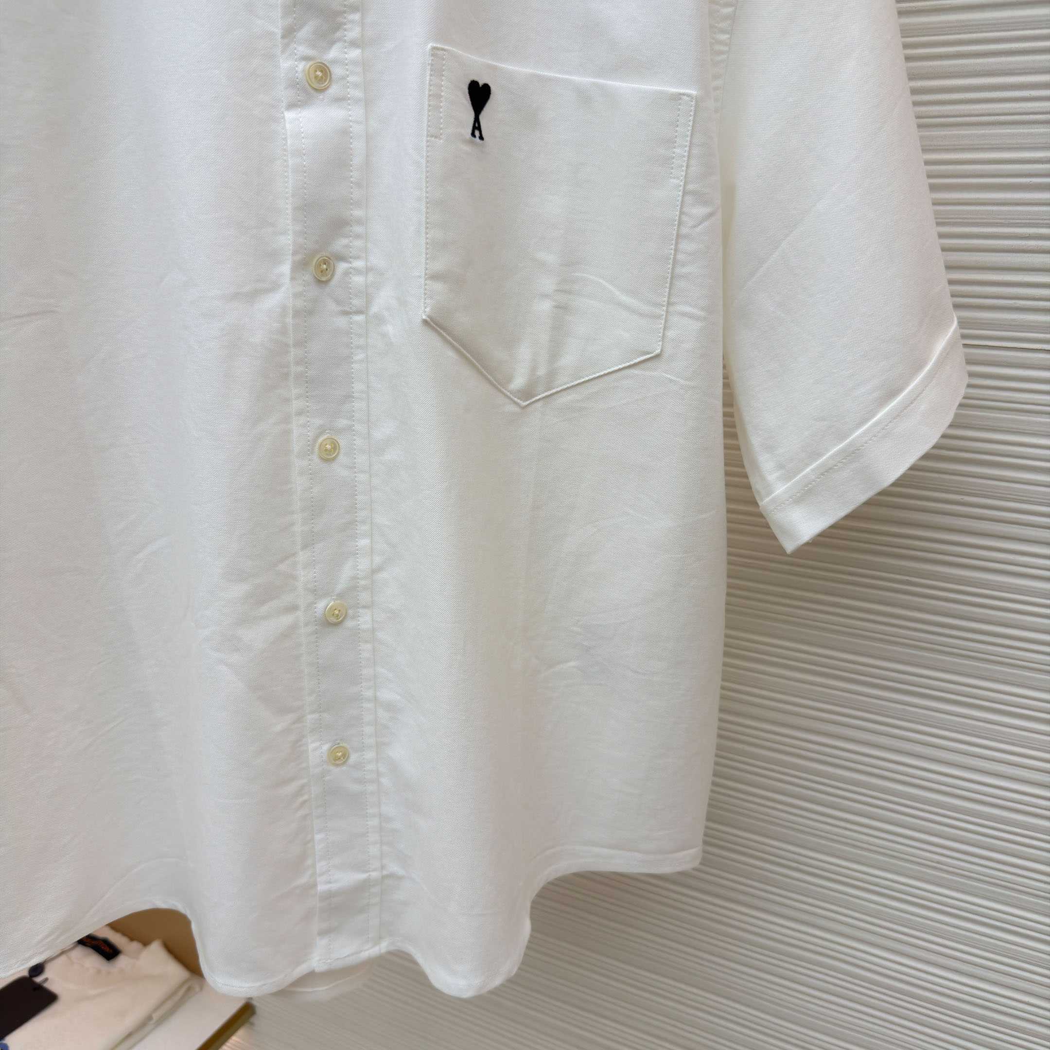 AMI Paris Ami Button-Down Short-Sleeve Shirt - FashionPlug