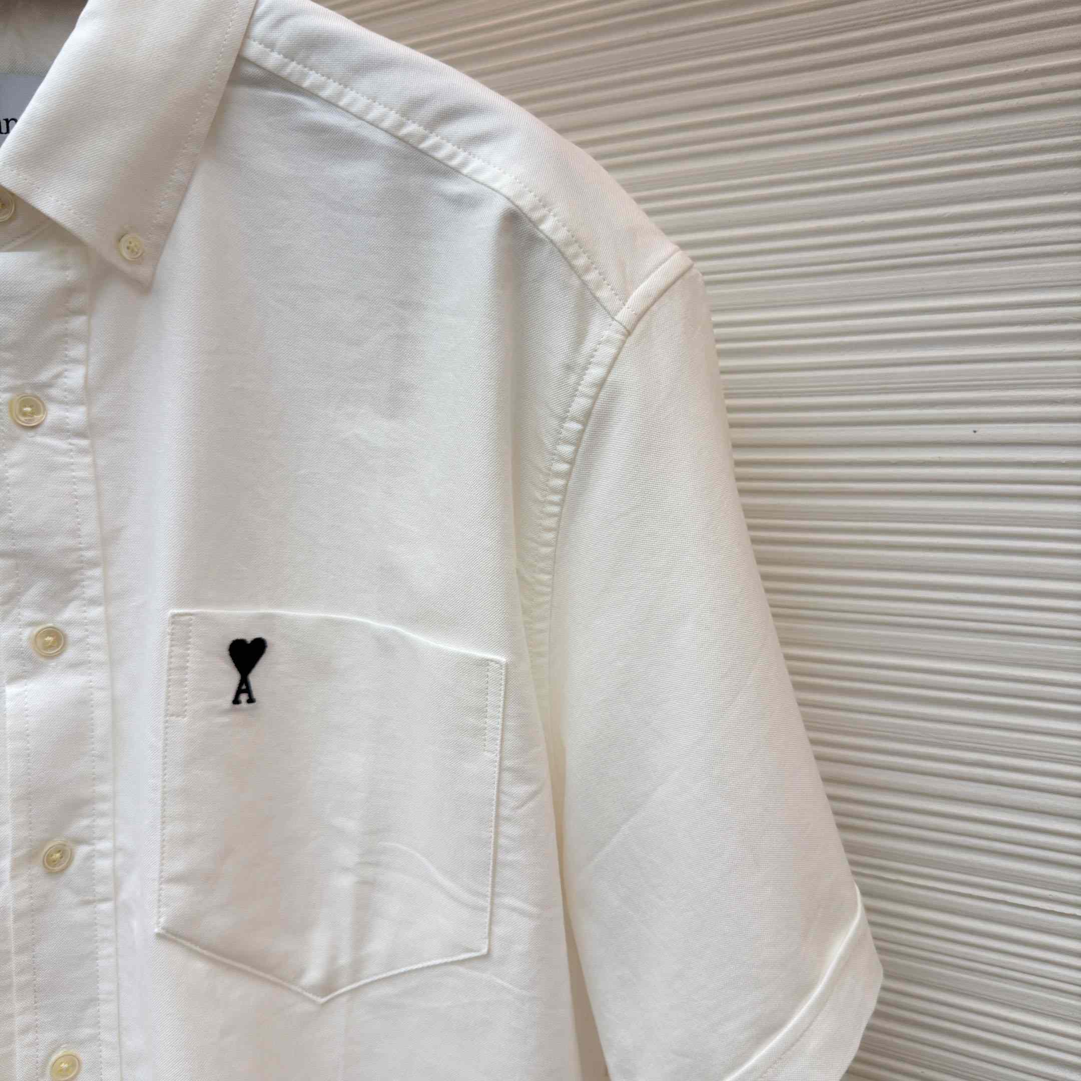 AMI Paris Ami Button-Down Short-Sleeve Shirt - FashionPlug