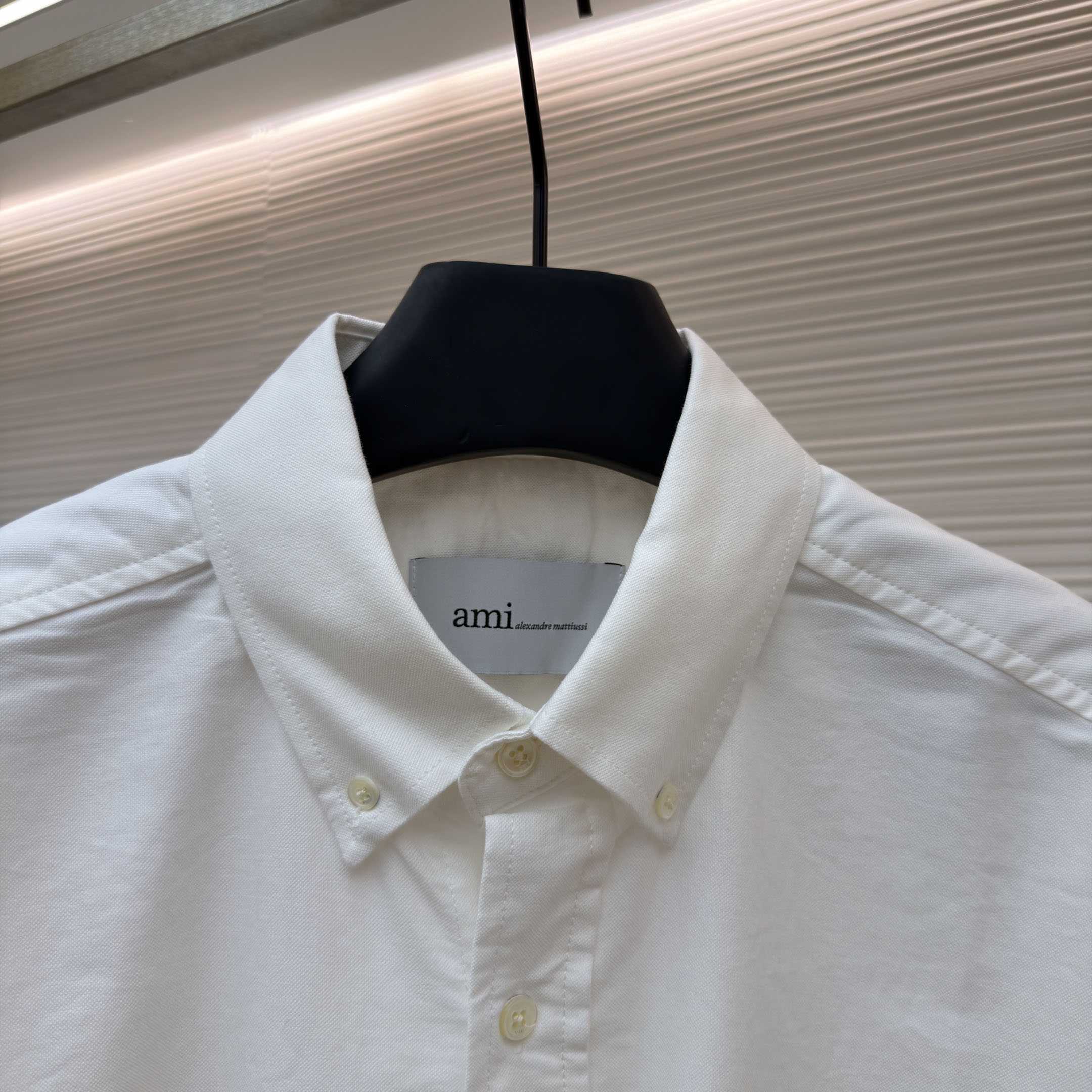 AMI Paris Ami Button-Down Short-Sleeve Shirt - FashionPlug