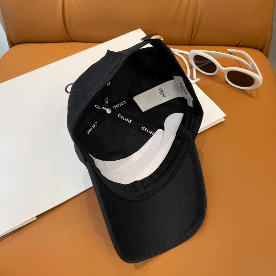 Celine Paris Triomphe Embroidered Baseball Cap  - FashionPlug
