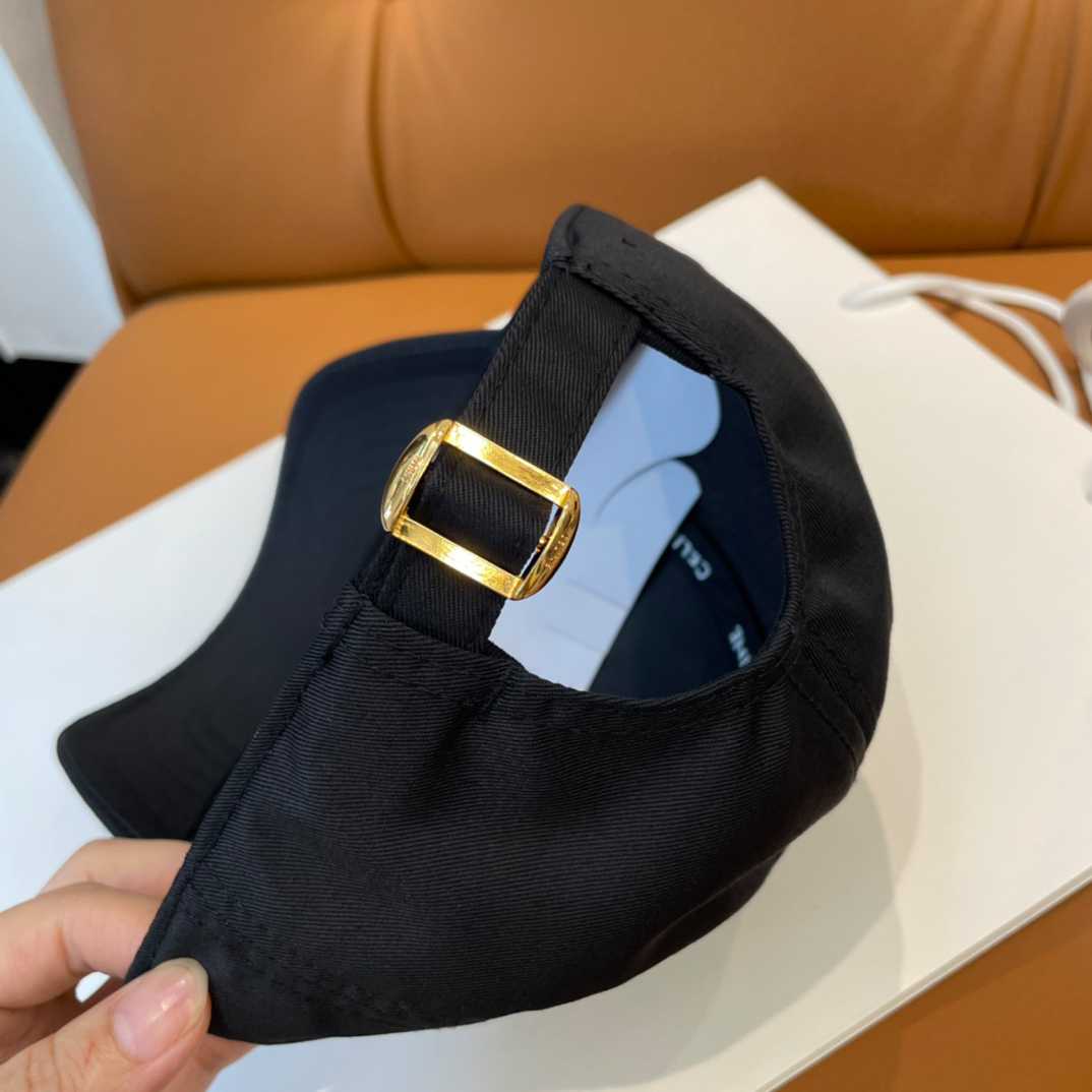 Celine Paris Triomphe Embroidered Baseball Cap  - FashionPlug
