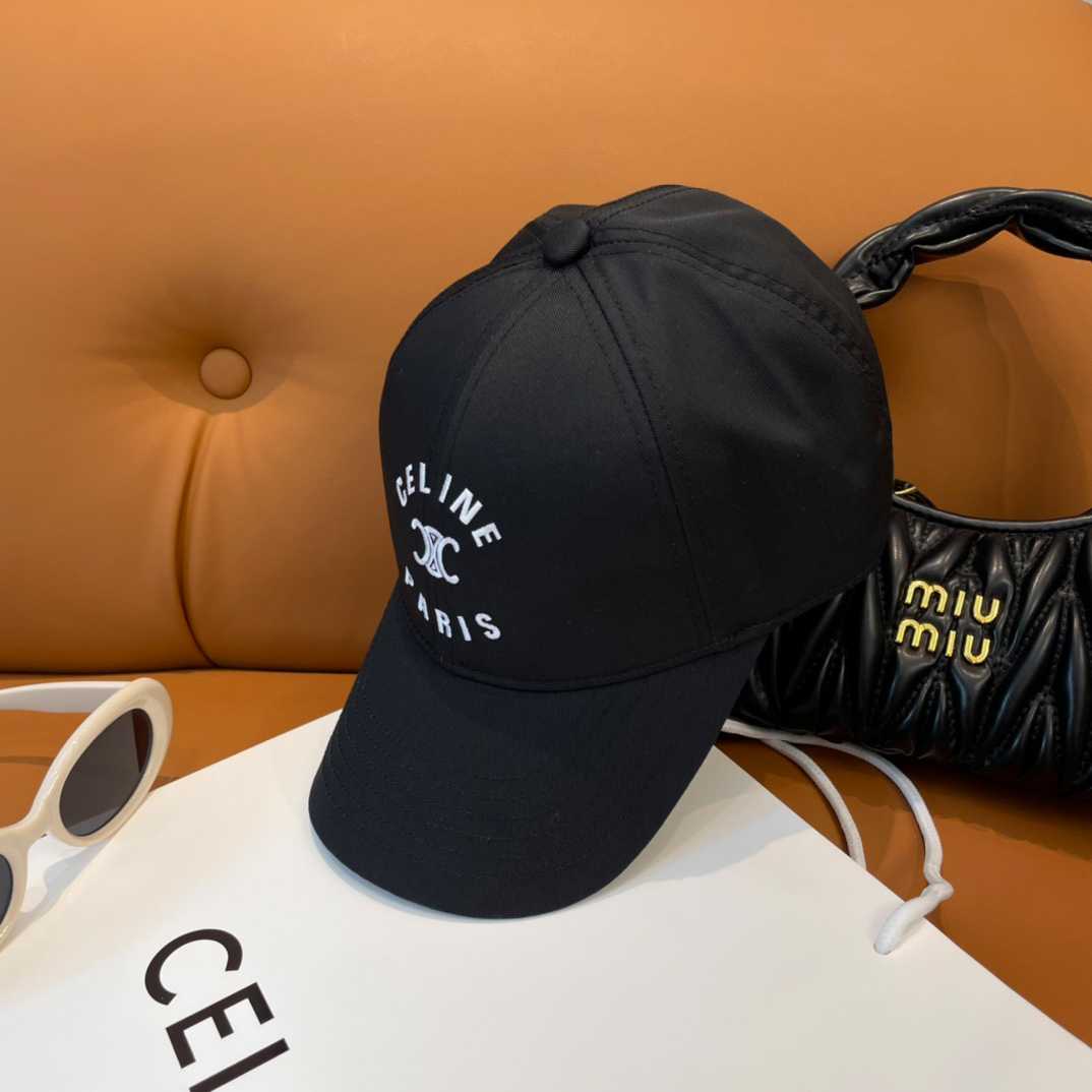 Celine Paris Triomphe Embroidered Baseball Cap  - FashionPlug