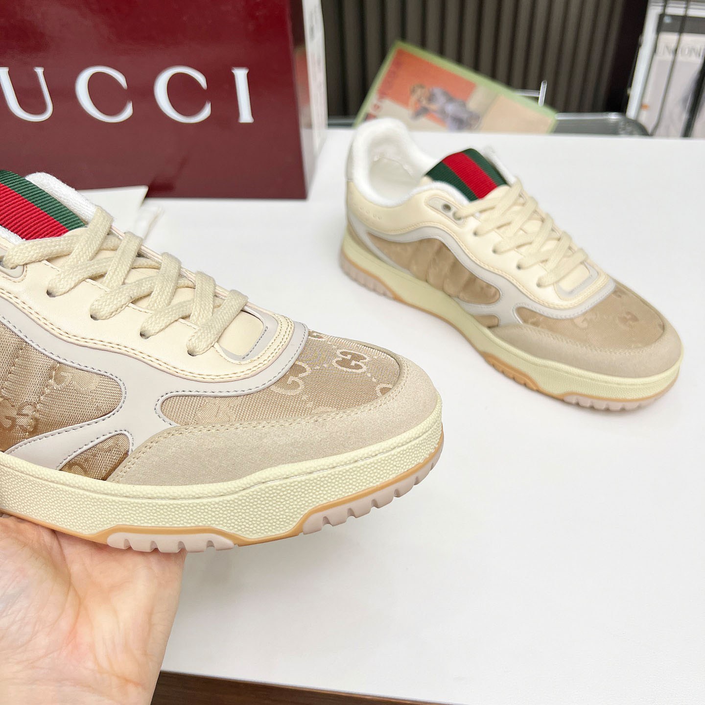 Gucci Re-Web Sneakers - FashionPlug