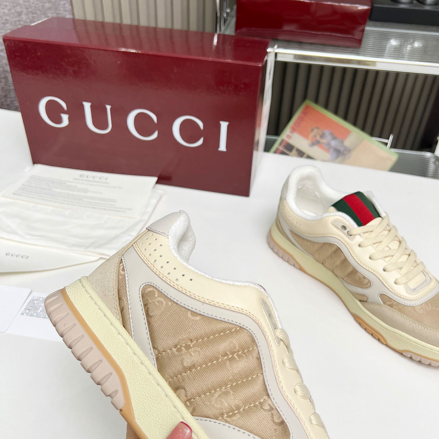 Gucci Re-Web Sneakers - FashionPlug