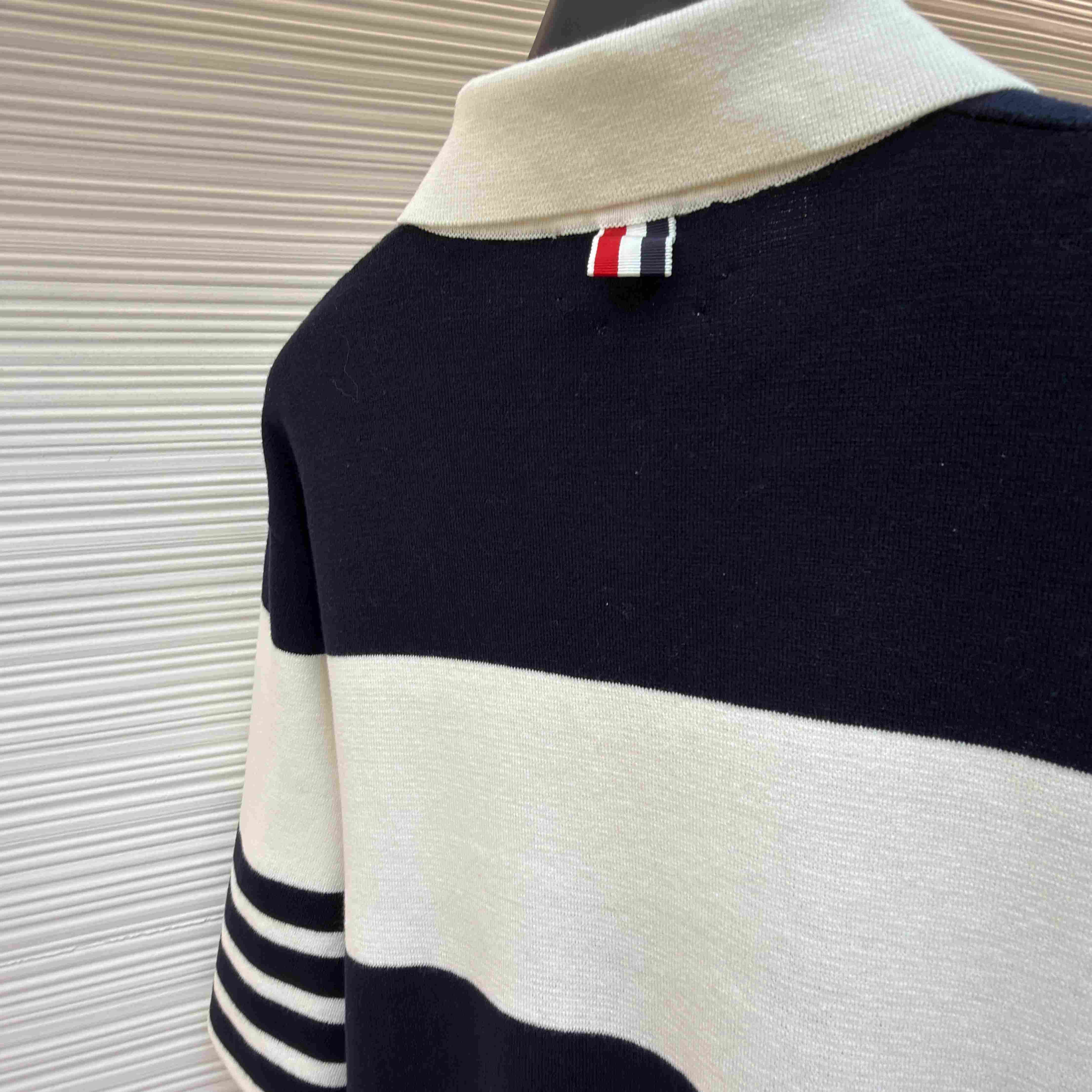 Thom Browne Striped Polo Shirt - FashionPlug