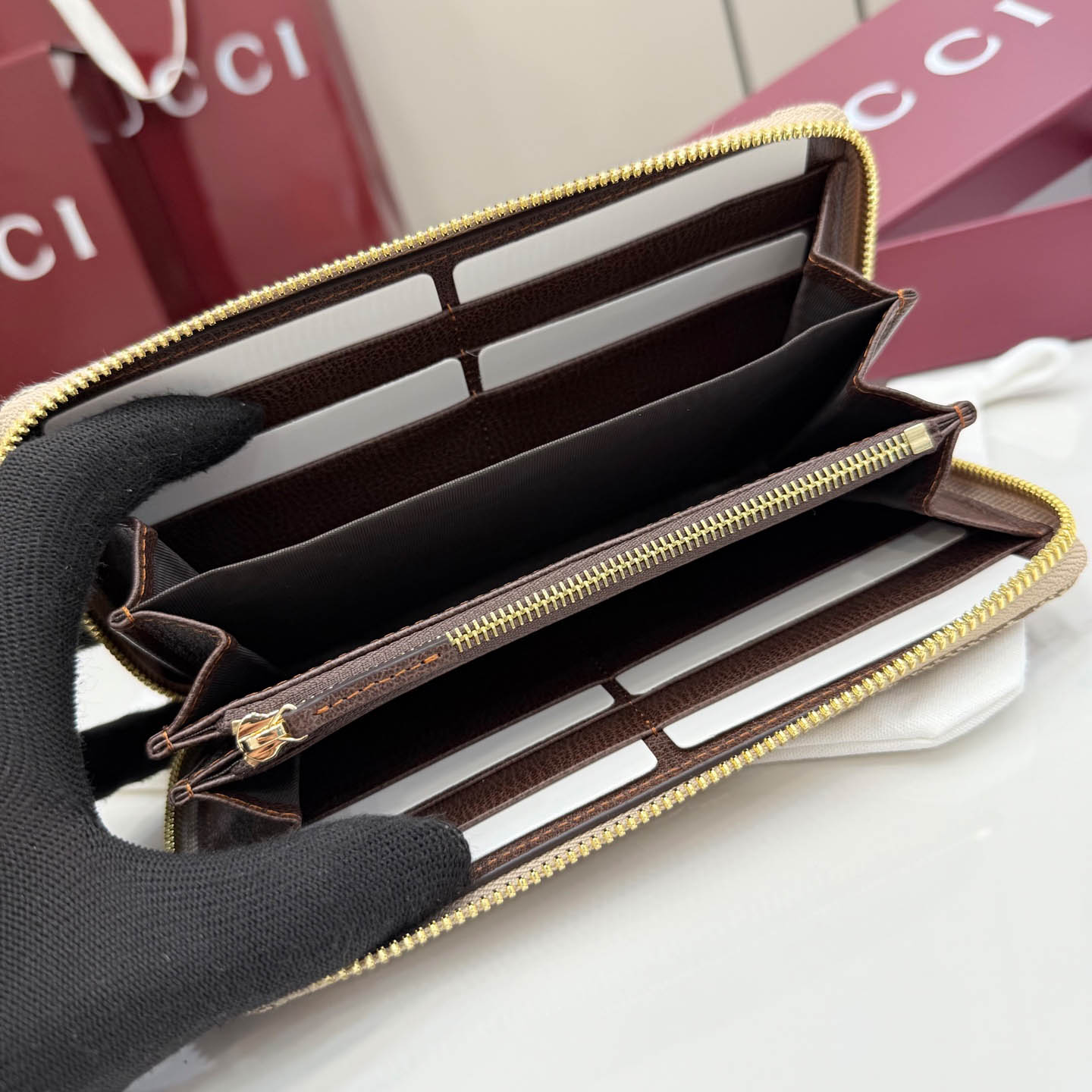 Gucci GG Marmont Zip Around Wallet - FashionPlug