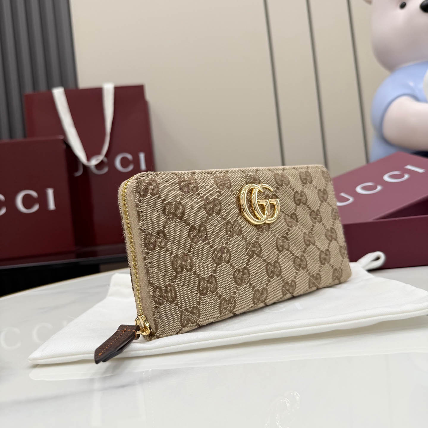 Gucci GG Marmont Zip Around Wallet - FashionPlug