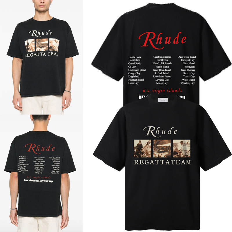 Rhude USVI Regatta Tour Long-Sleeve Tee 'Black' - FashionPlug